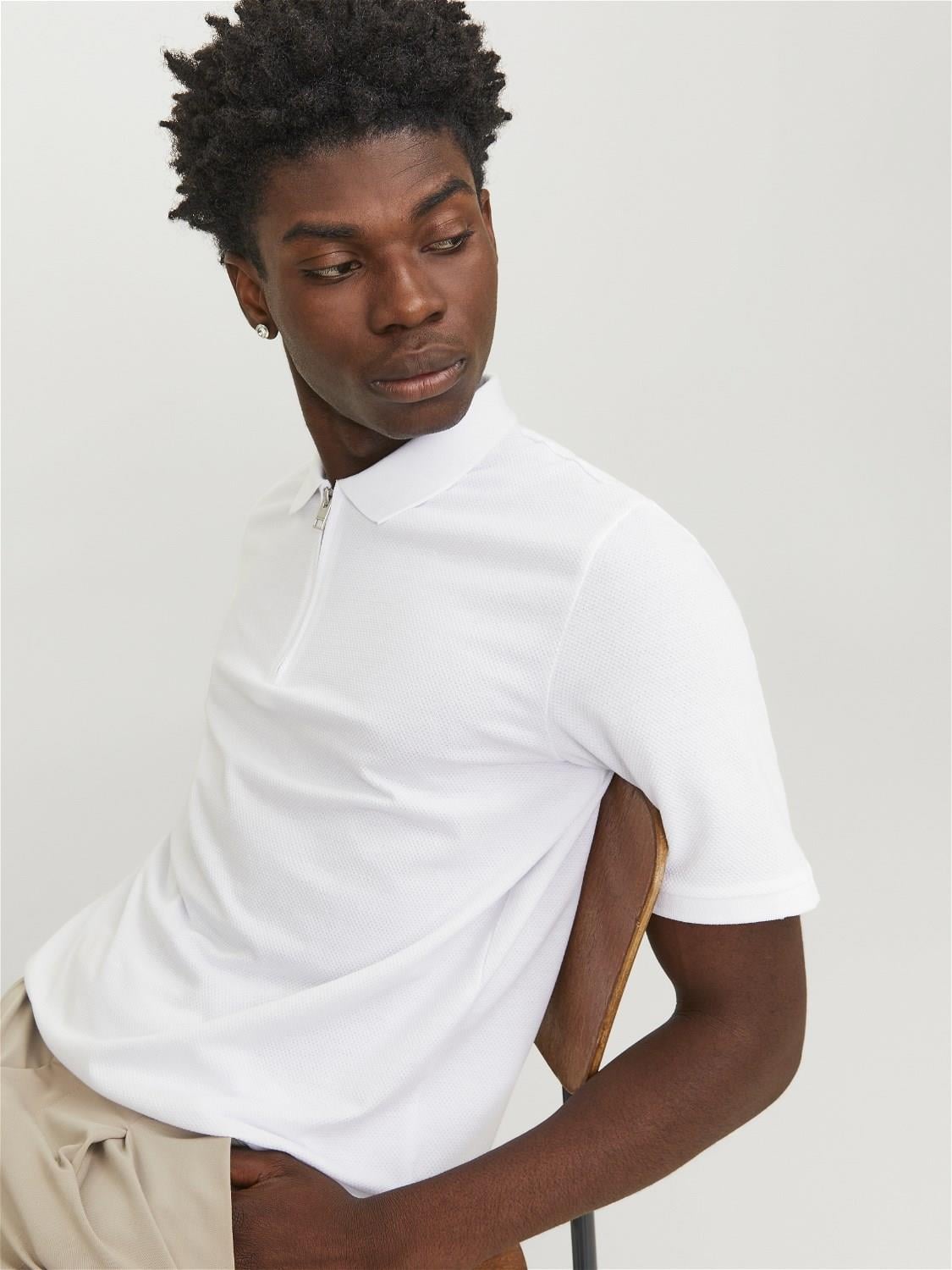 Jack & Jones Jjemac Zip Ss Polo Sn Erkek T-Shirt