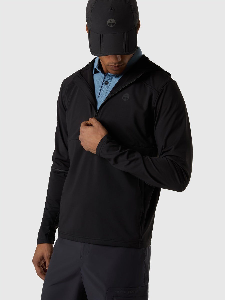 North Sails Kapüşonlu Yarım Fermuarlı Erkek Sweatshirt