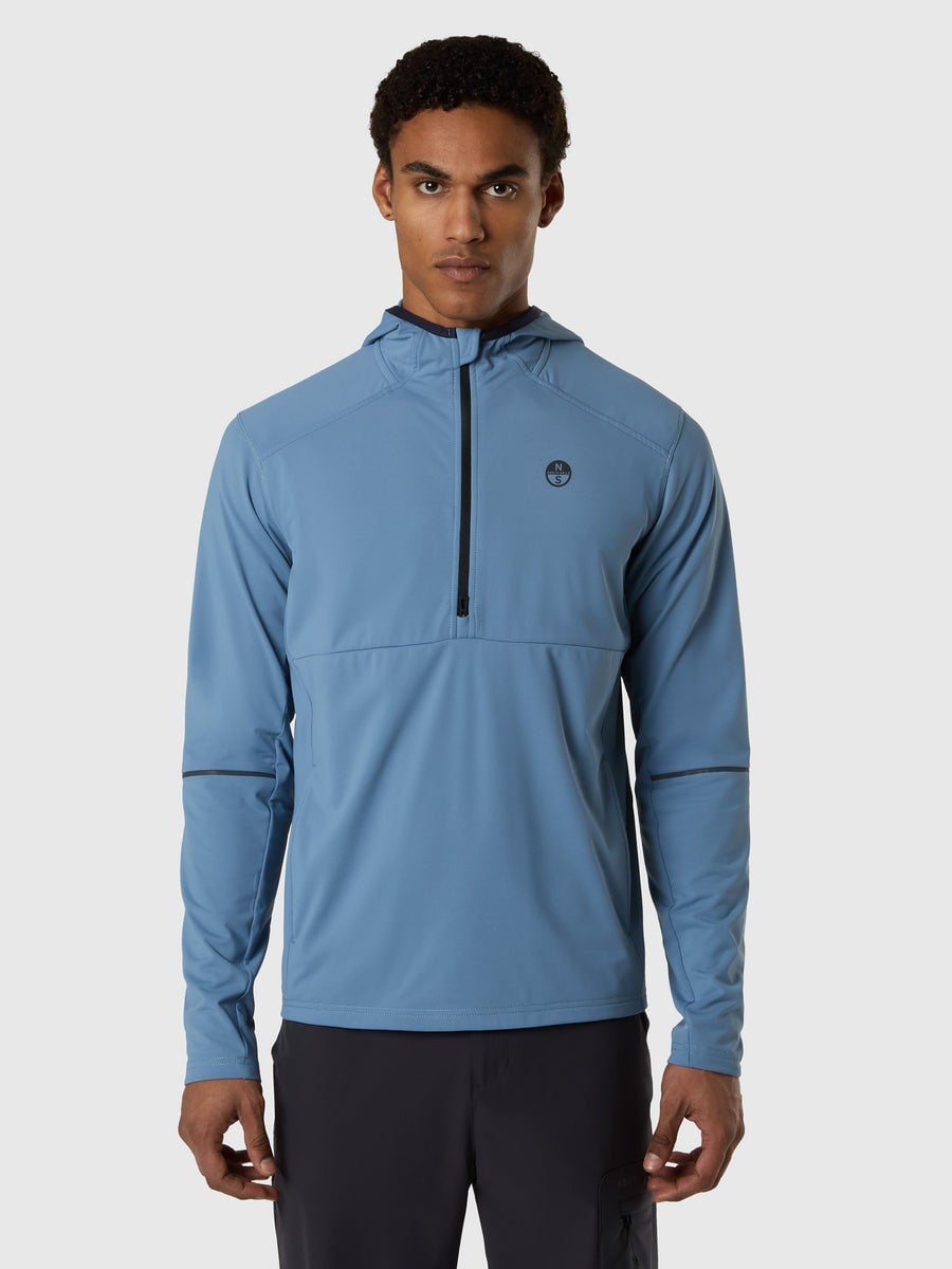 North Sails Kapüşonlu Yarım Fermuarlı Erkek Sweatshirt