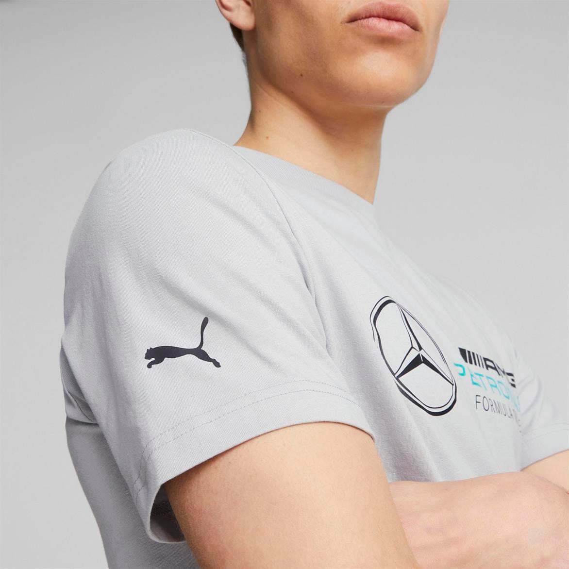 Puma MAPF1 ESS Logo Tee Mercedes Team Silver Erkek T-Shirt