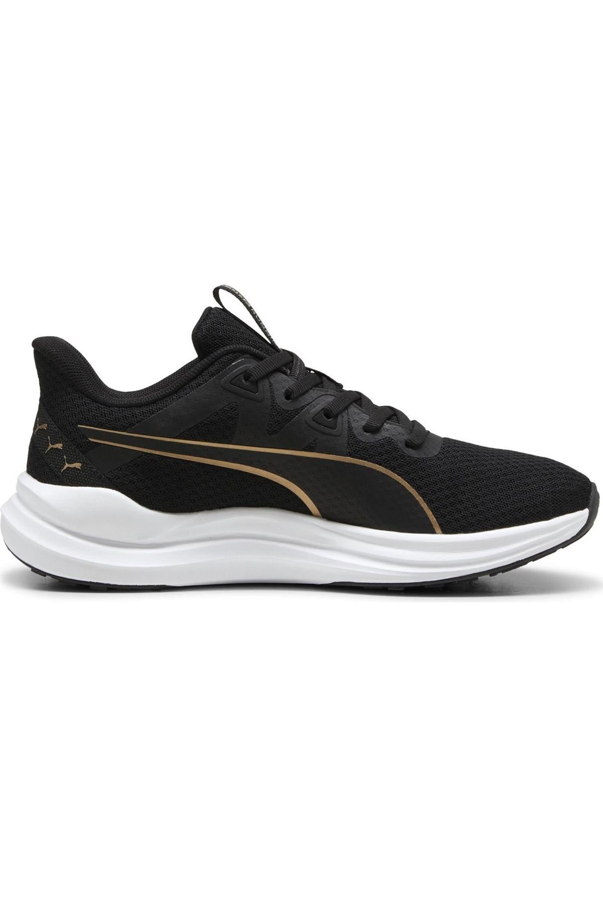 Puma Reflect Lite-PUMA Black-PUMA Gold Kadın Spor Ayakkabı