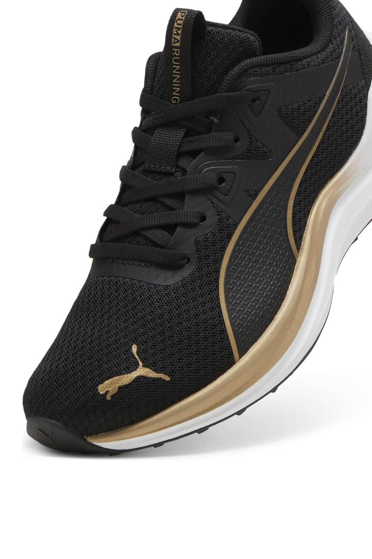 Puma Reflect Lite-PUMA Black-PUMA Gold Kadın Spor Ayakkabı