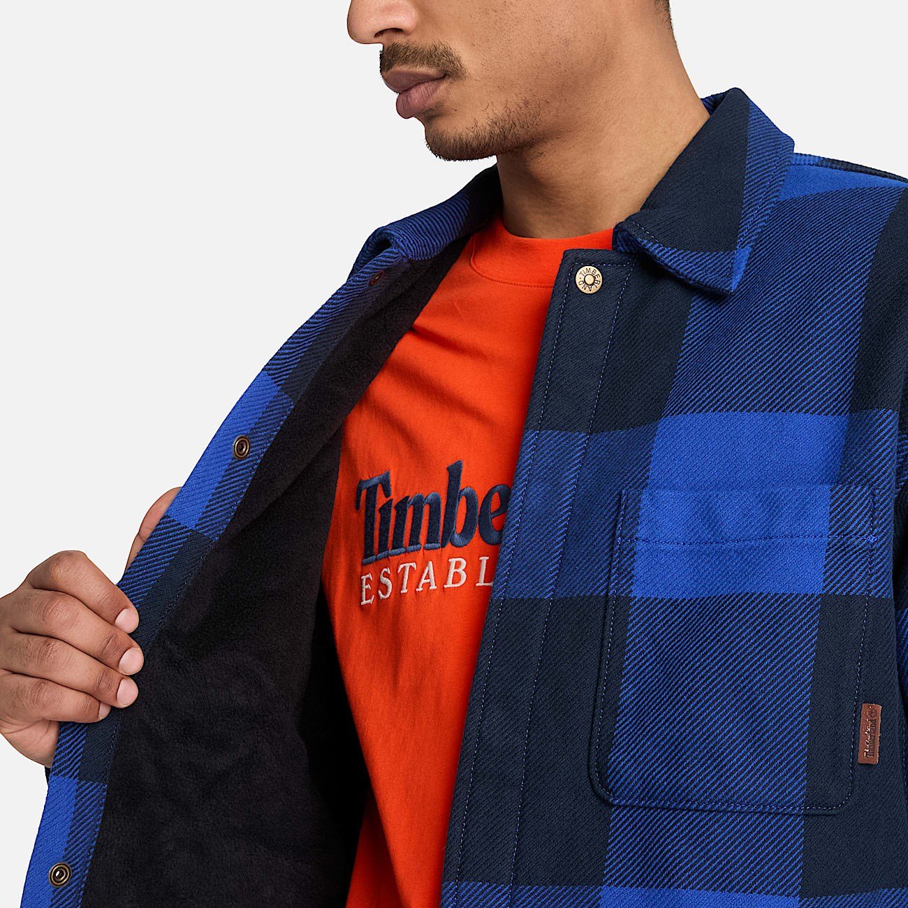 Timberland Fleece Lined Check Overshirt Erkek Gömlek