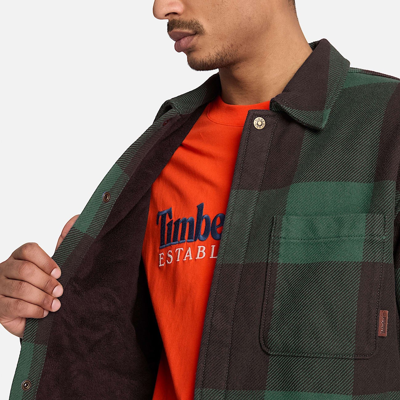 Timberland Fleece Lined Check Overshirt Erkek Gömlek