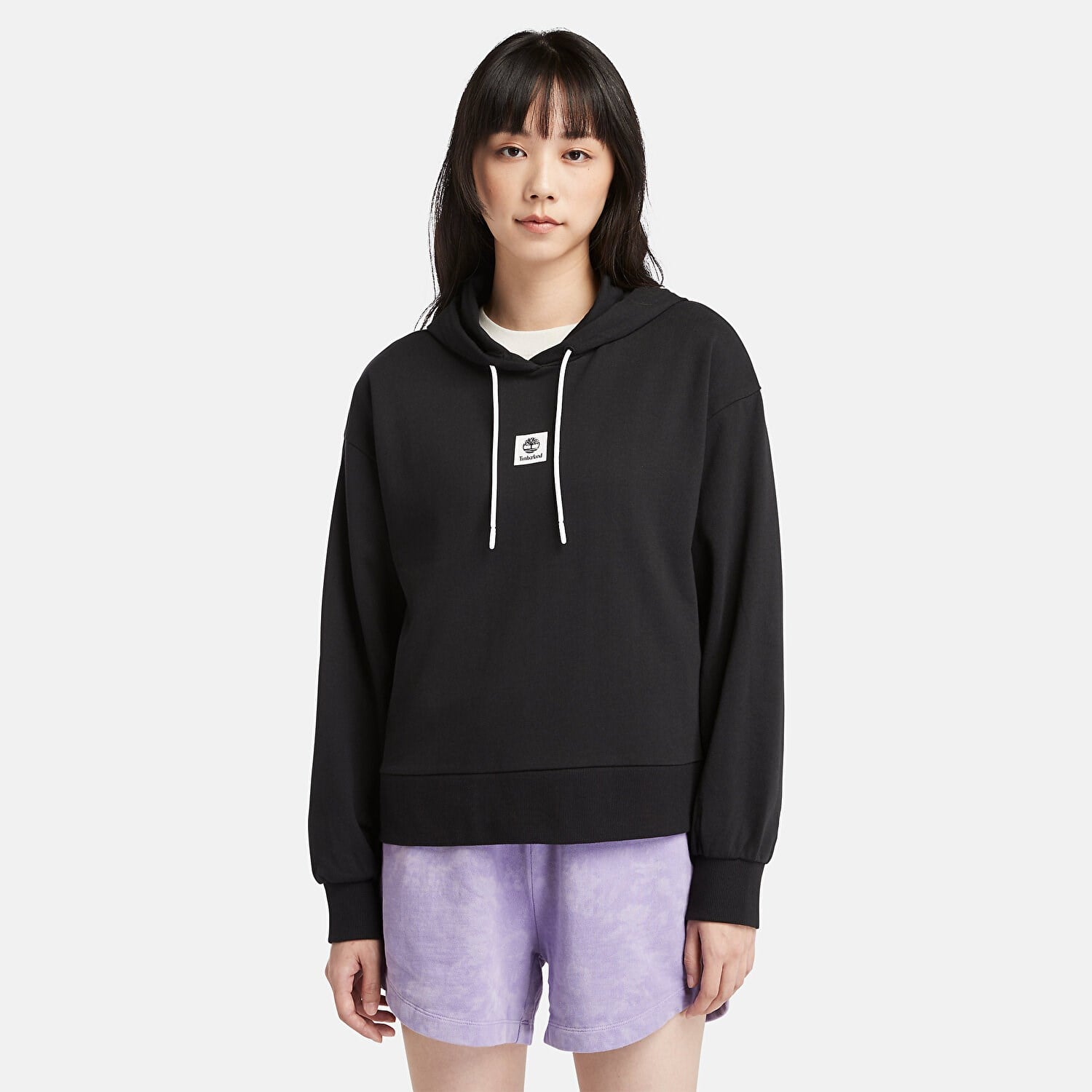 Timberland Stack Logo Loop Back Hoodie Kadın Sweatshirt