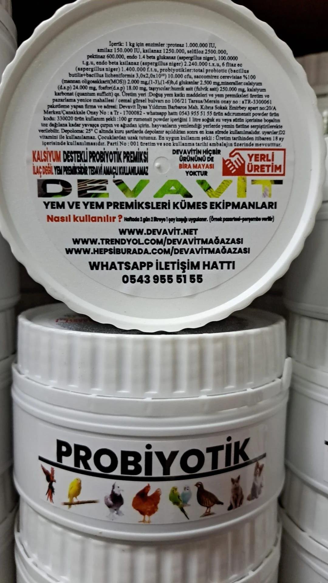 Devavit Probiyotik 250g – Kuşlar İçin Bağışıklık Güçlendirici Takviye