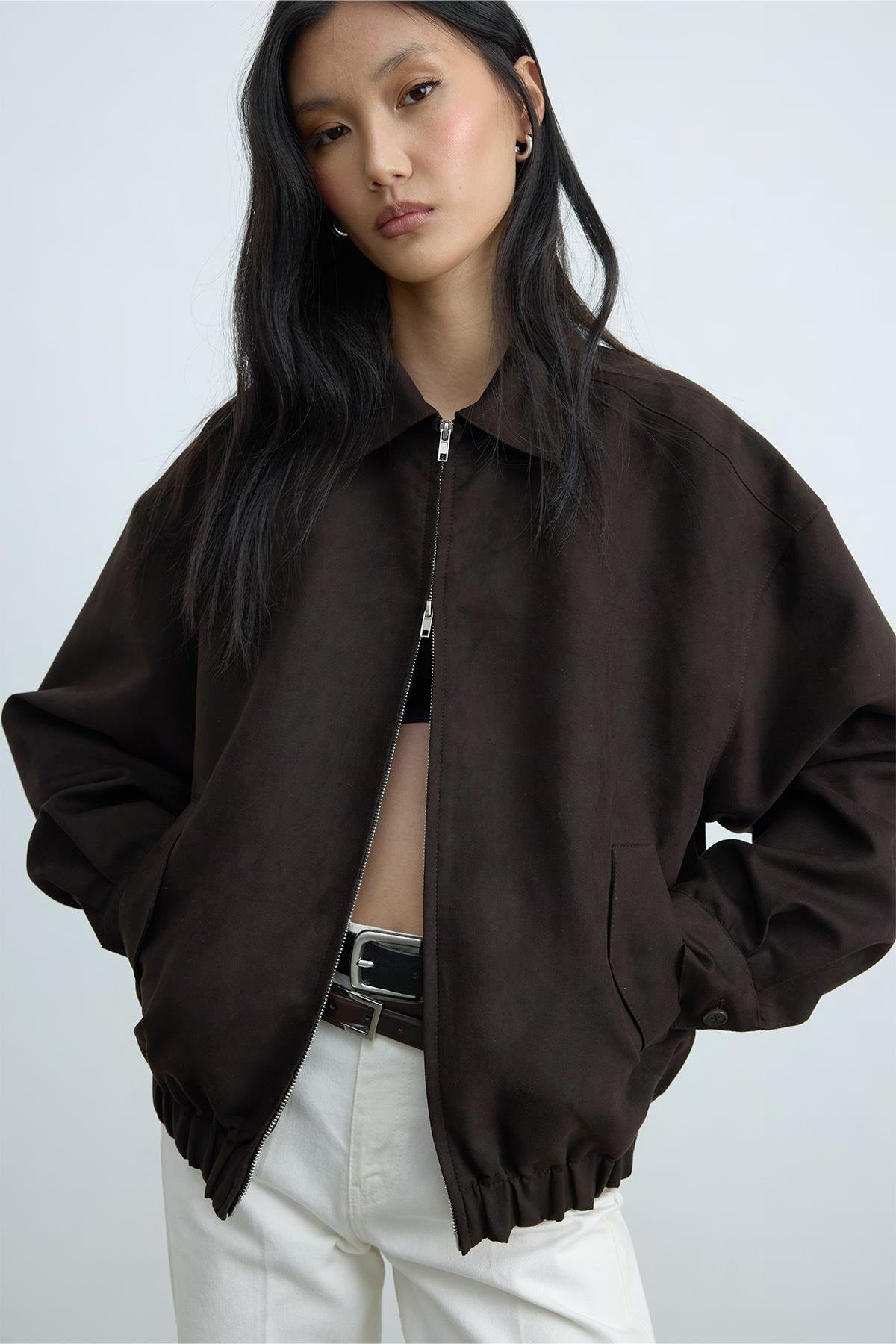 Chiara Suede Bomber Jacket