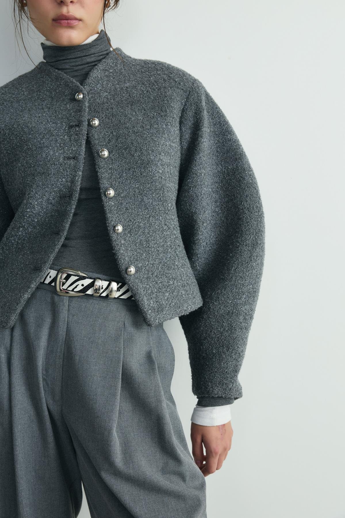 Beyaz Zebra Desenli Kemer