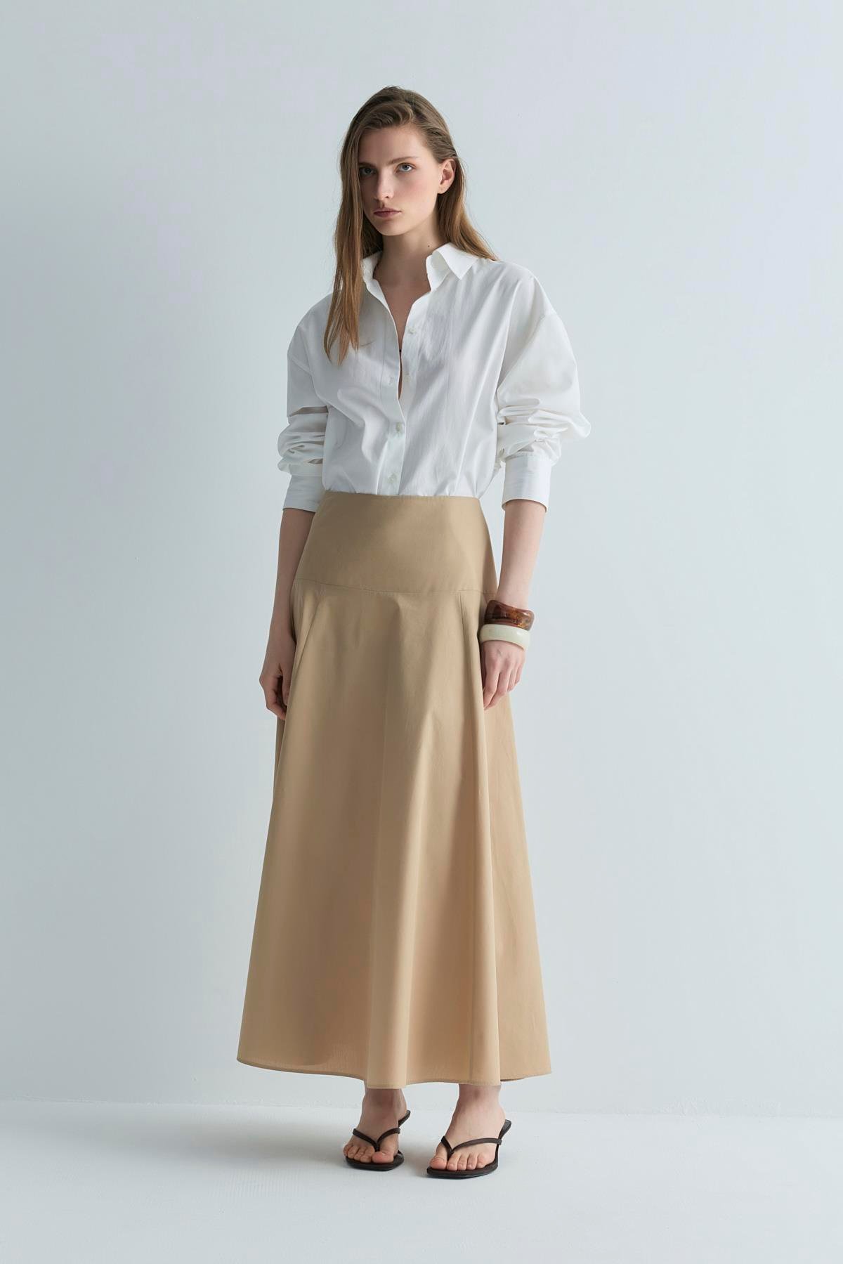 Camel Isola Korsajlı Etek