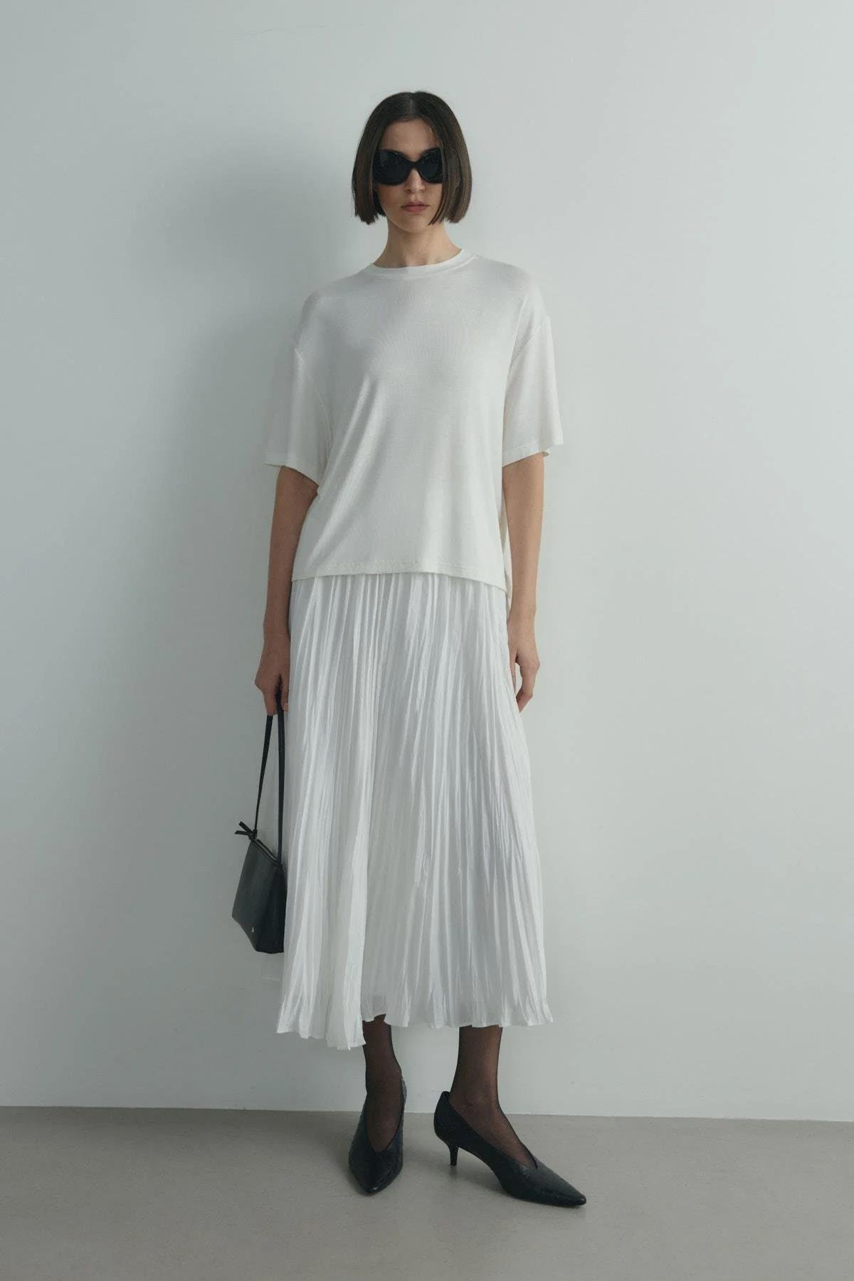 Ekru Atlas Basic Tişört