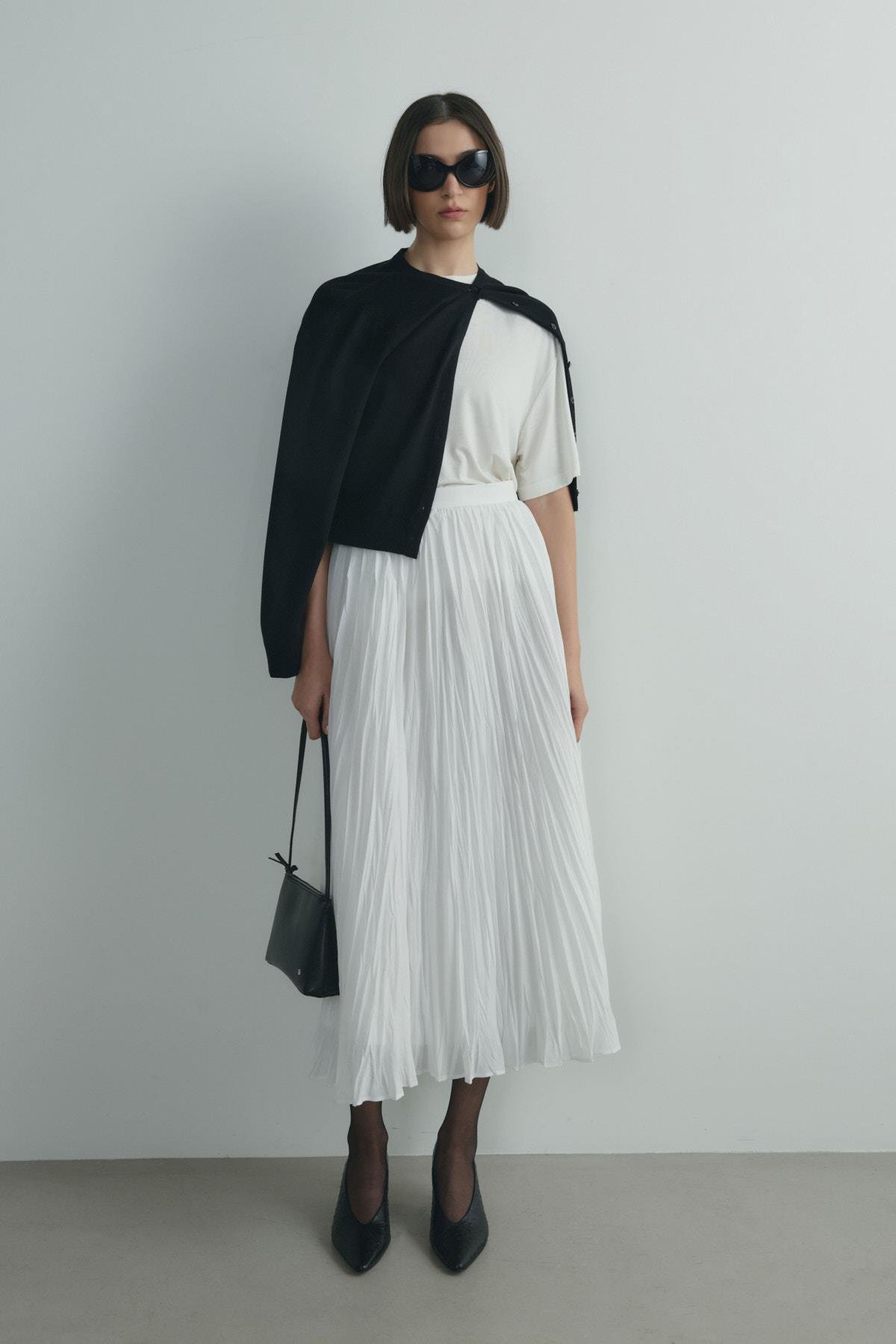 Ekru Donette Piliseli Etek