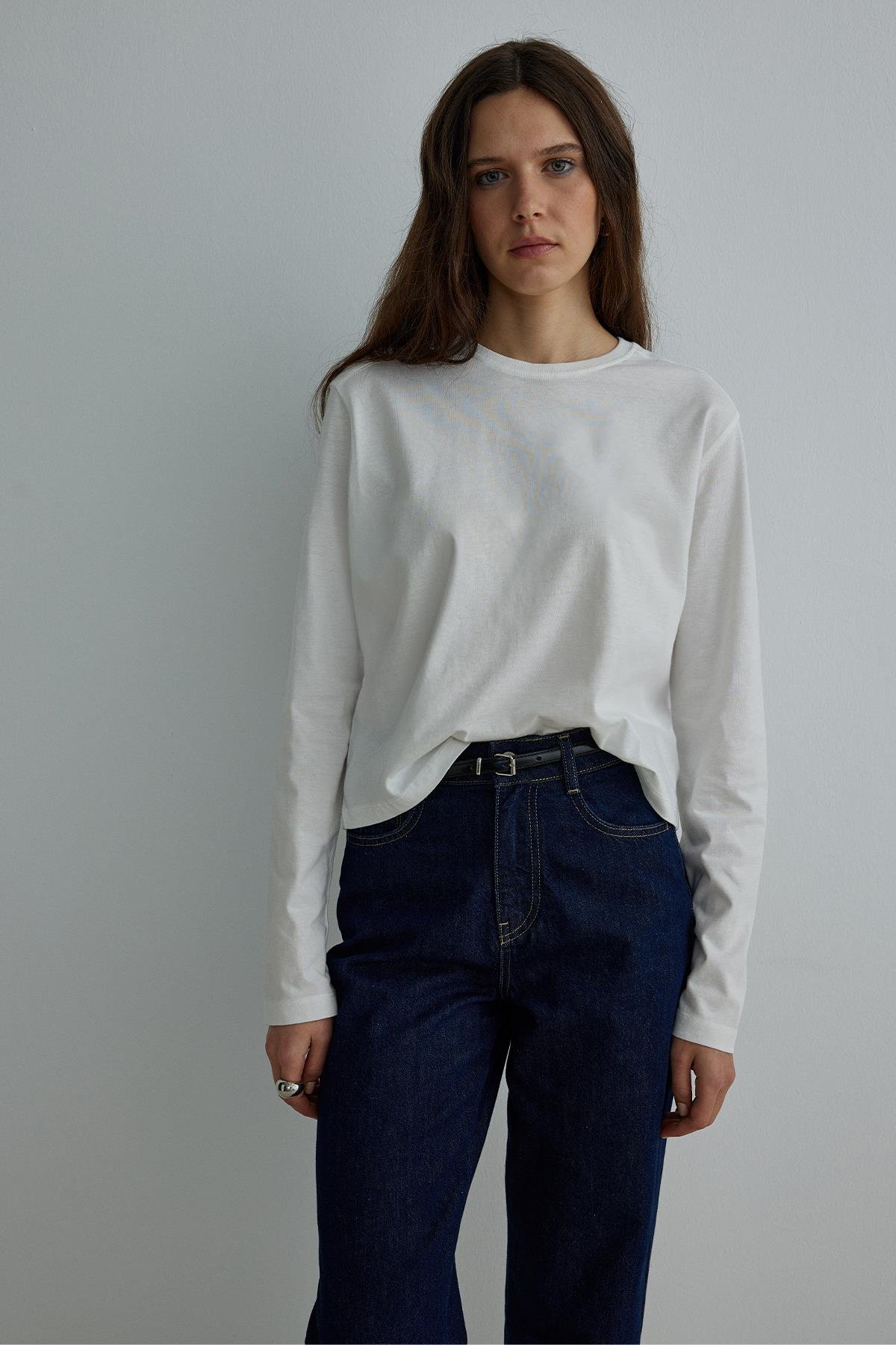 Ekru Forever Uzun Kollu Tişört