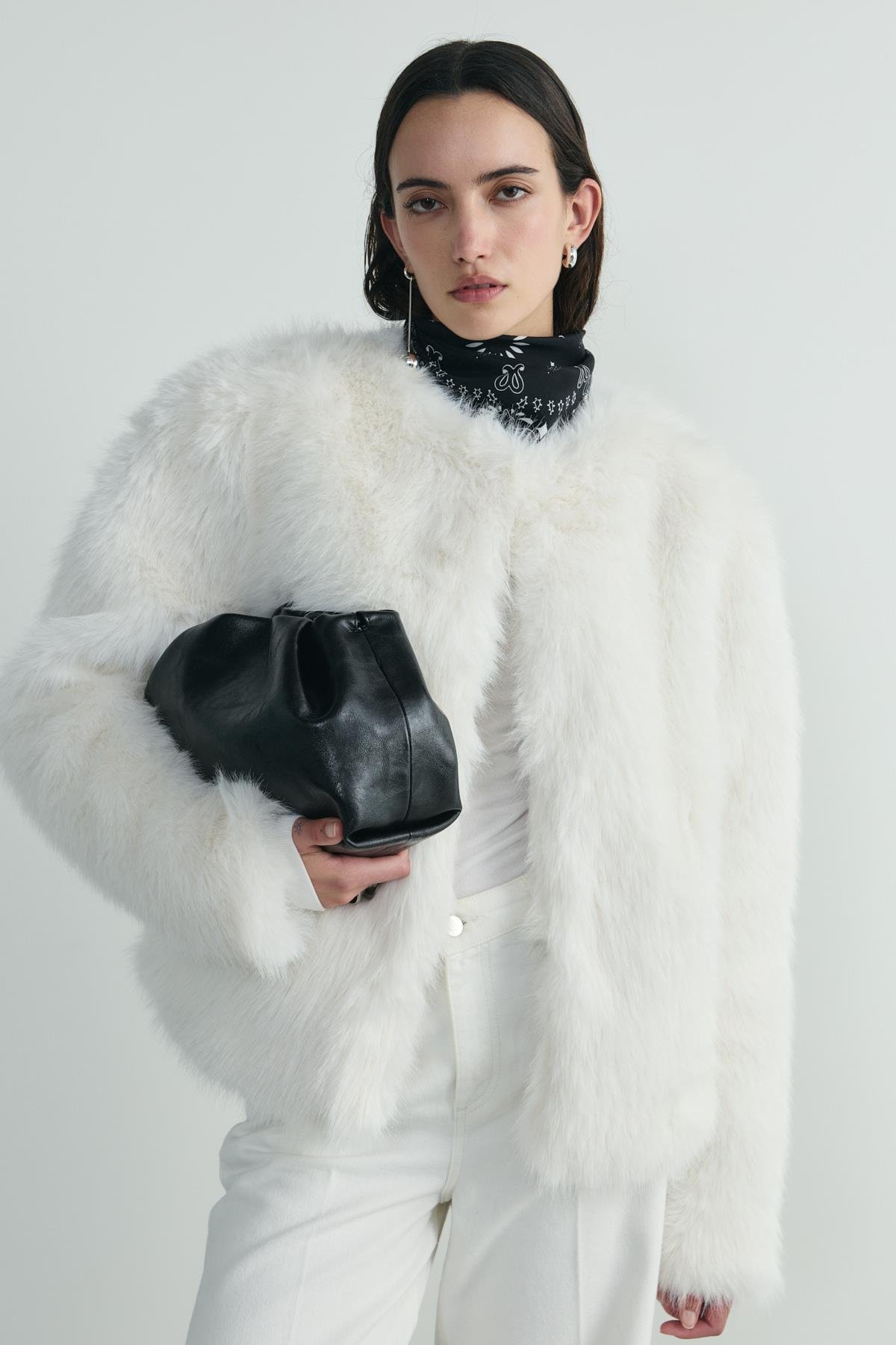 Ekru Lexi Suni Kürk Ceket