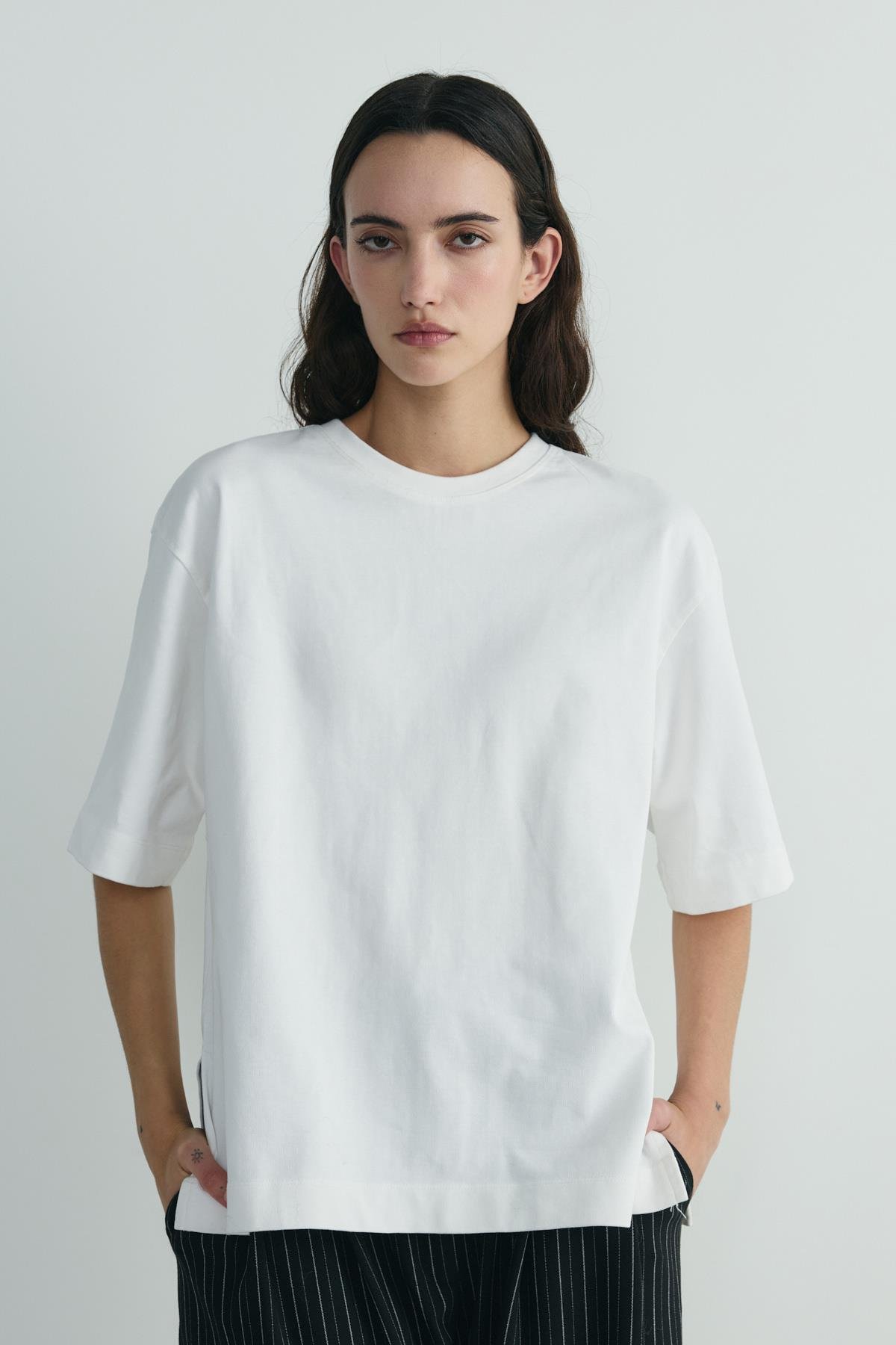 Ekru Nox Oversize Tişört