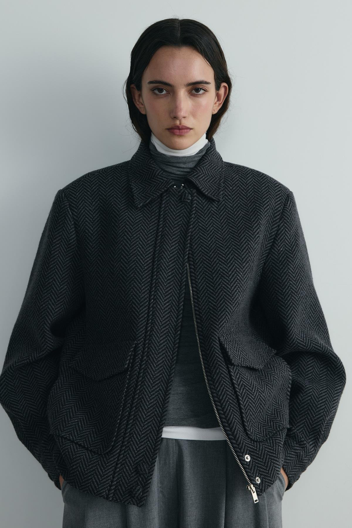 Füme Alder Kaşe Bomber Ceket