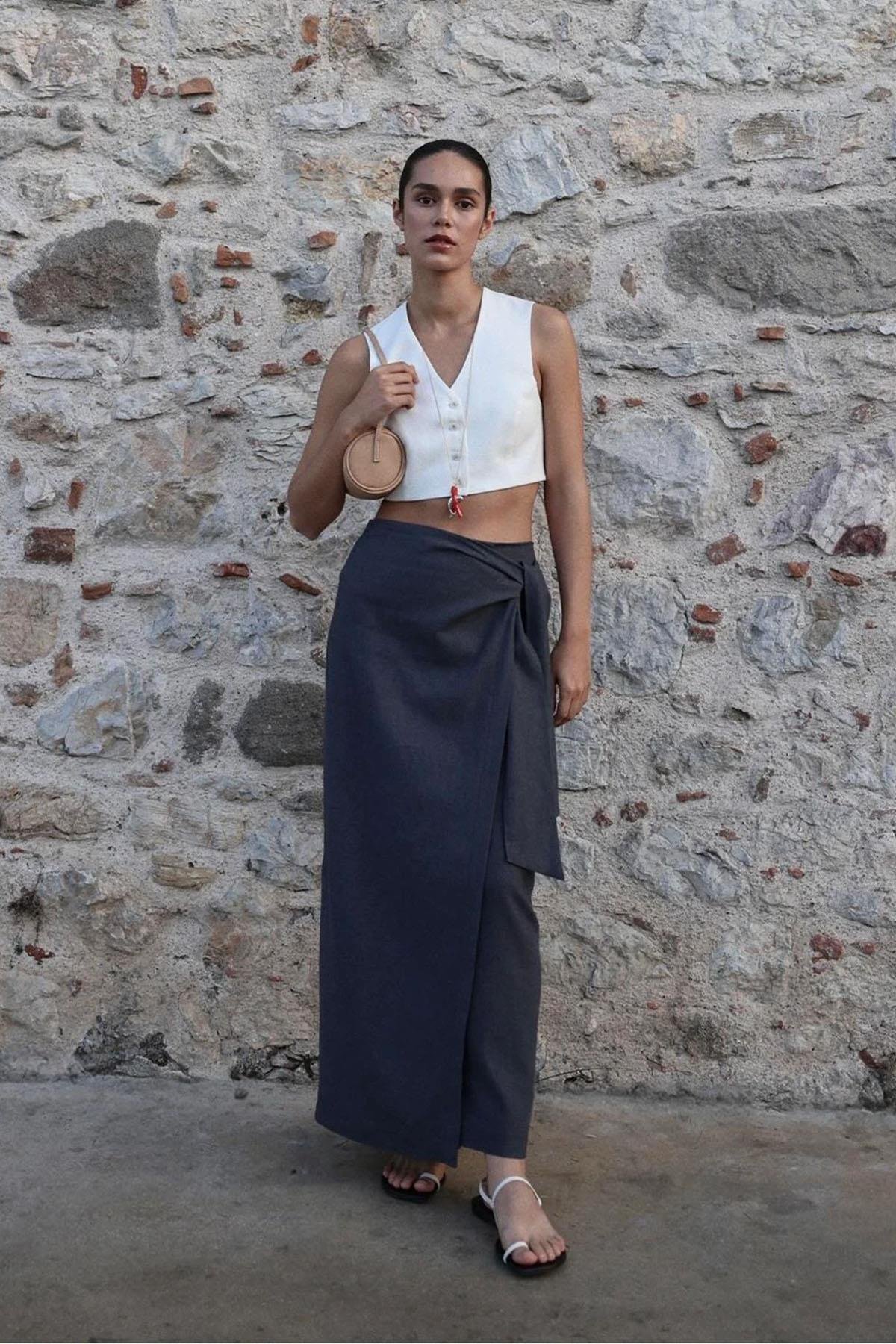 Noli Linen Wrap Skirt
