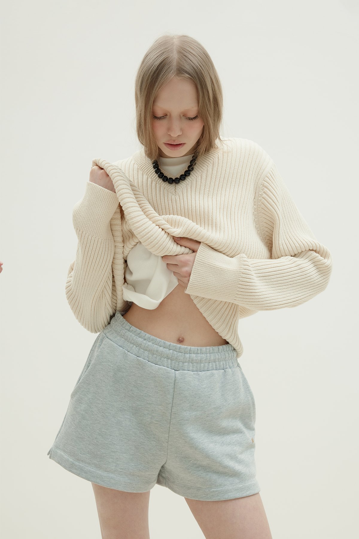 Gri Ena Pamuklu Şort