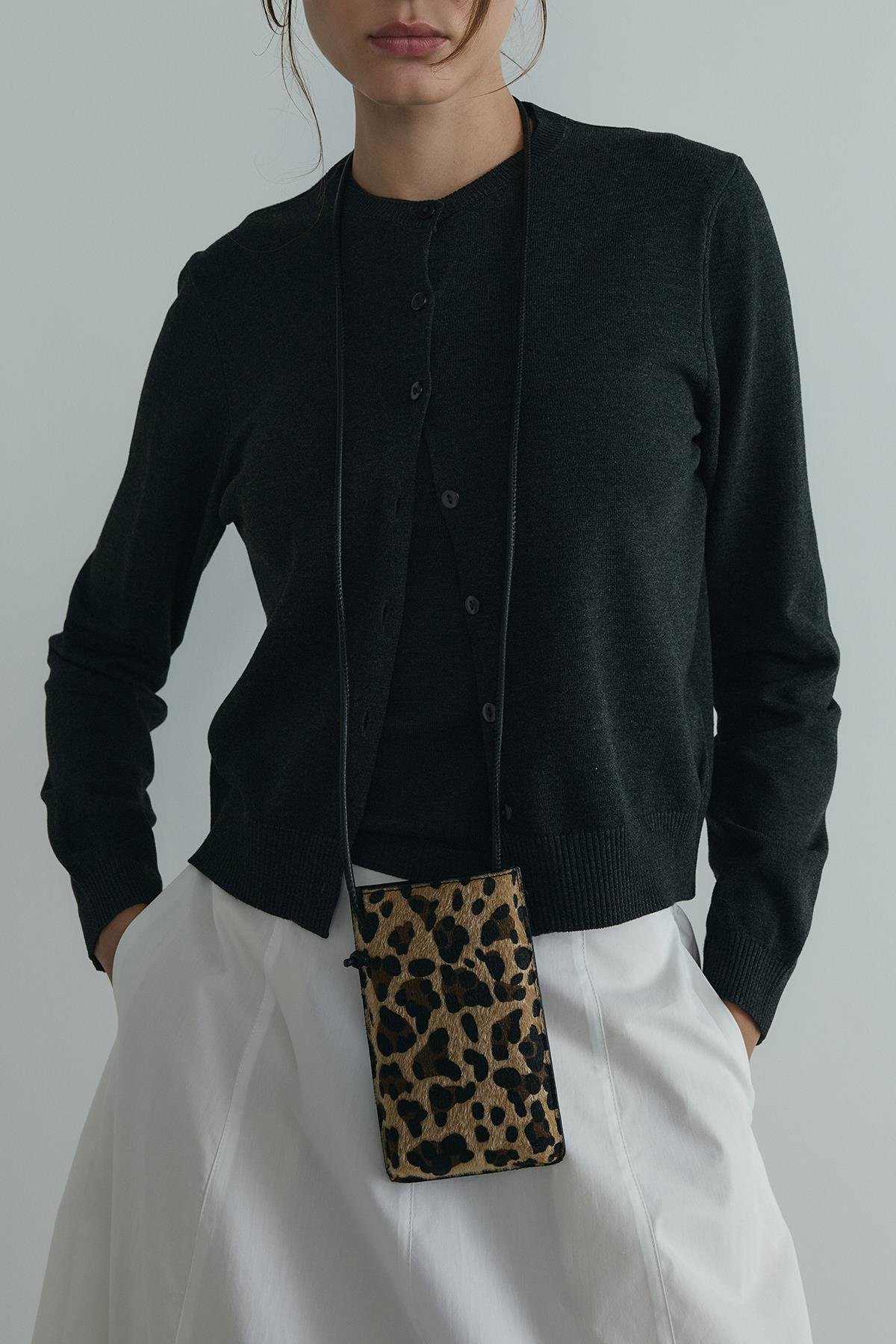 Kahverengi Mia Leopar Telefon Çantası