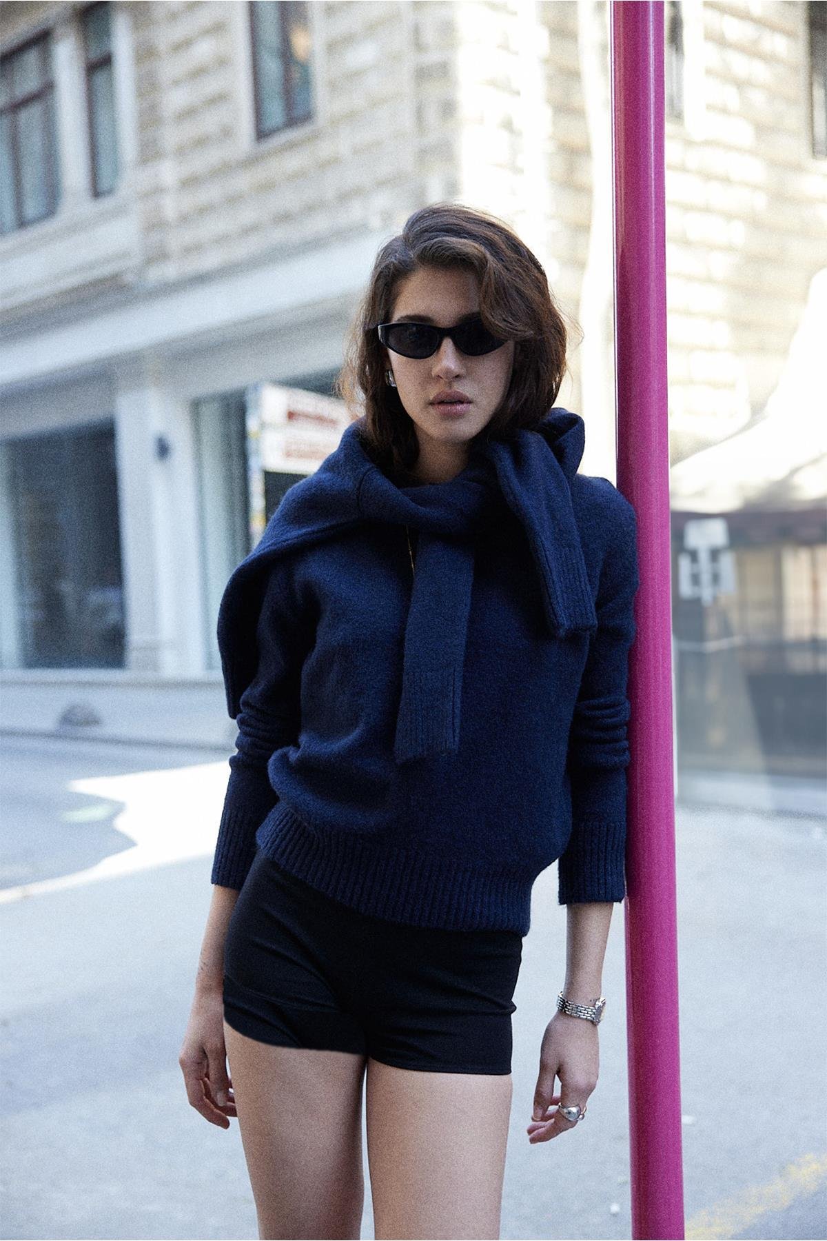 Navy Ester Knit Sweater