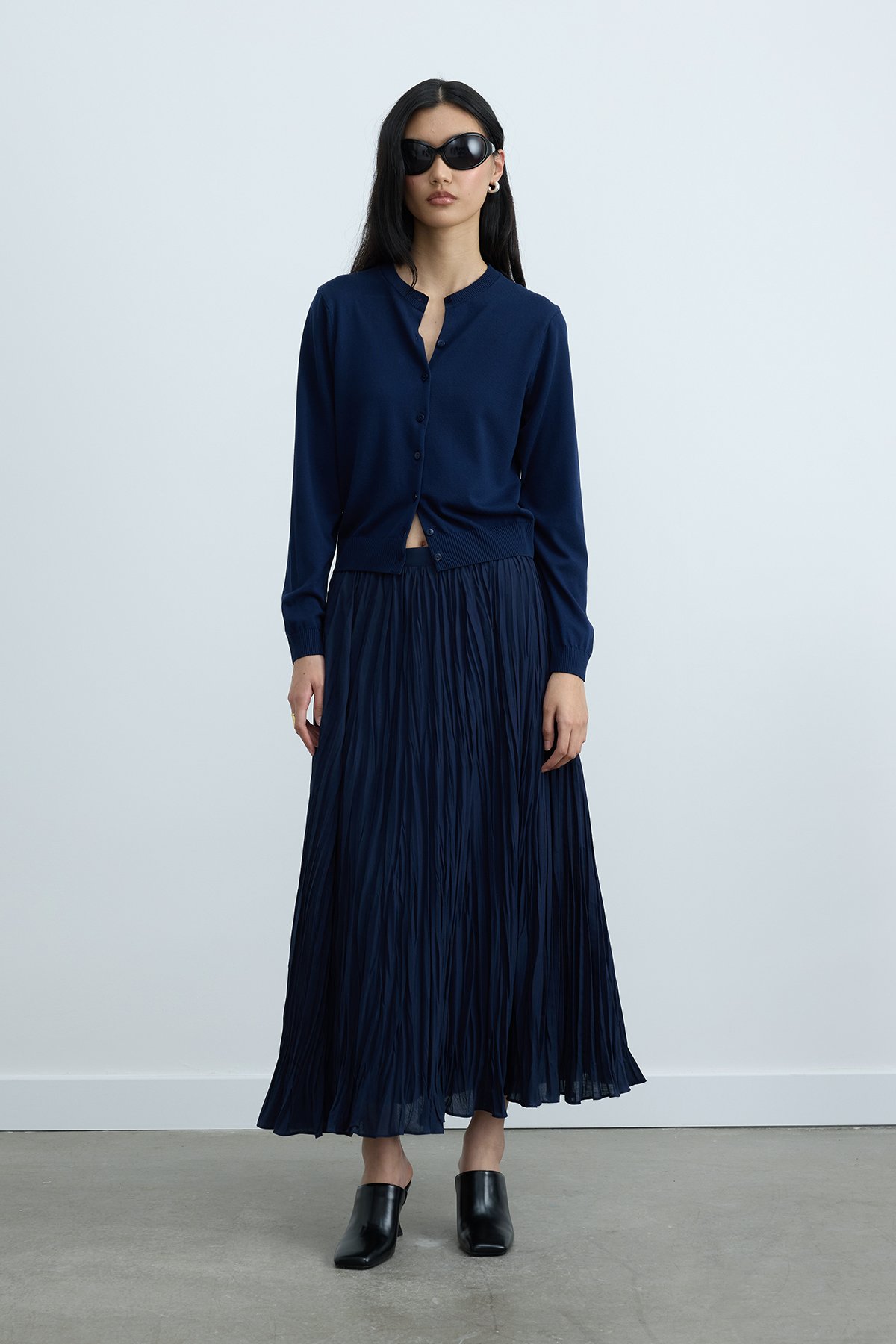 Lacivert Lea Triko Hırka