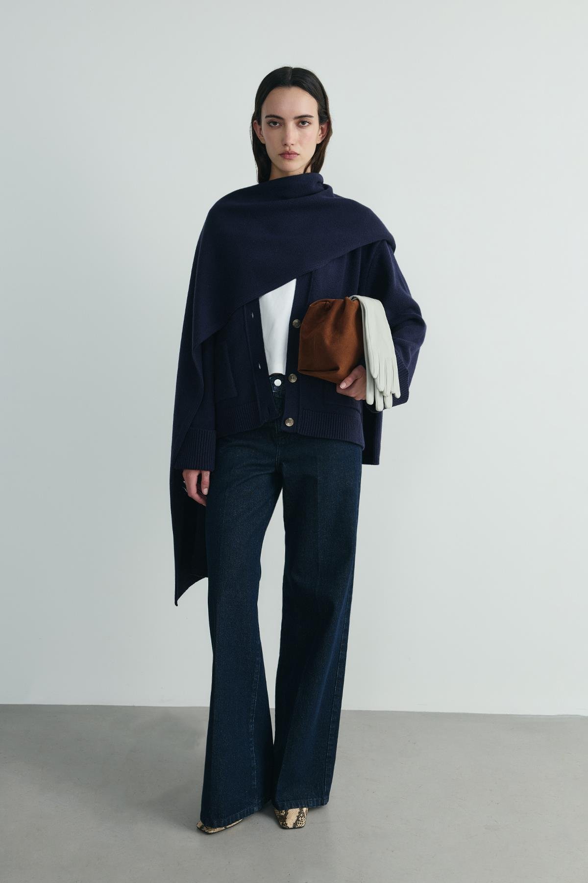 Lacivert Ura Triko Atkı