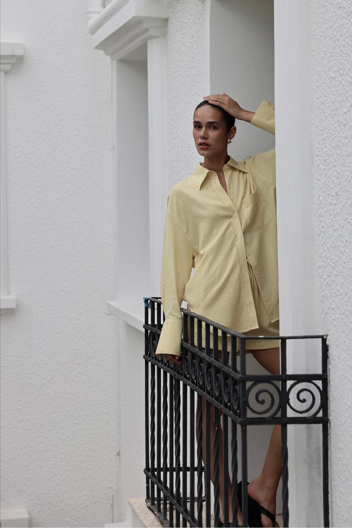 Sarı Mild Cepli Basic Gömlek