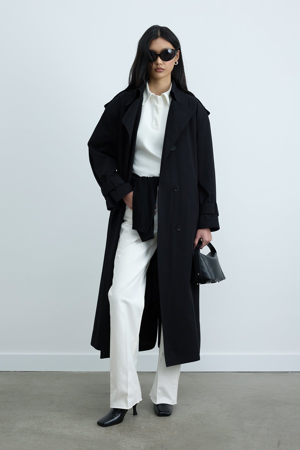 Siyah Rowan Trençkot