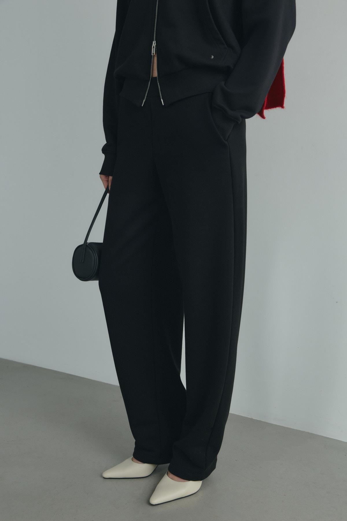 Siyah Salted Lastikli Eşofman