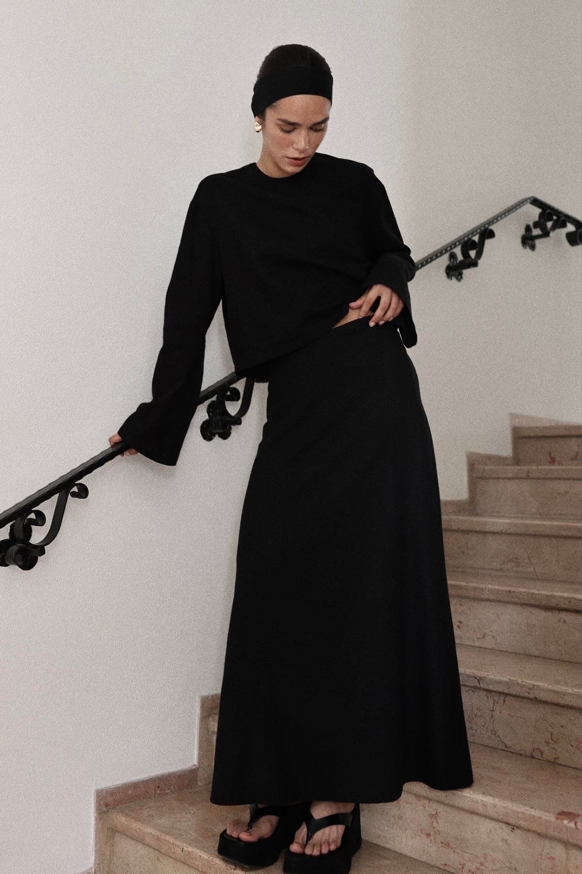 Siyah Serena Kloş Etek