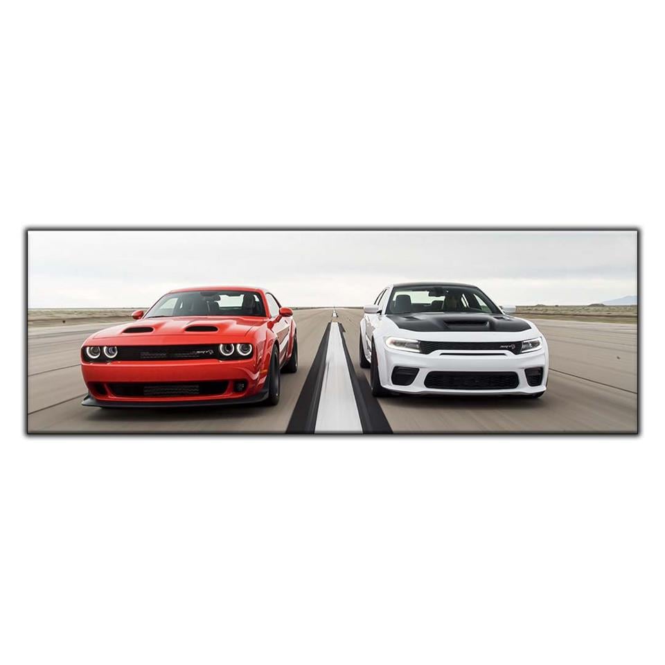 KIRMZI VE BEYAZ DODGE CHALLENGER YATAY KANVAS TABLO ürününe, KANVAS TABLOLAR kategorisinden hemen satın alabilirsiniz.