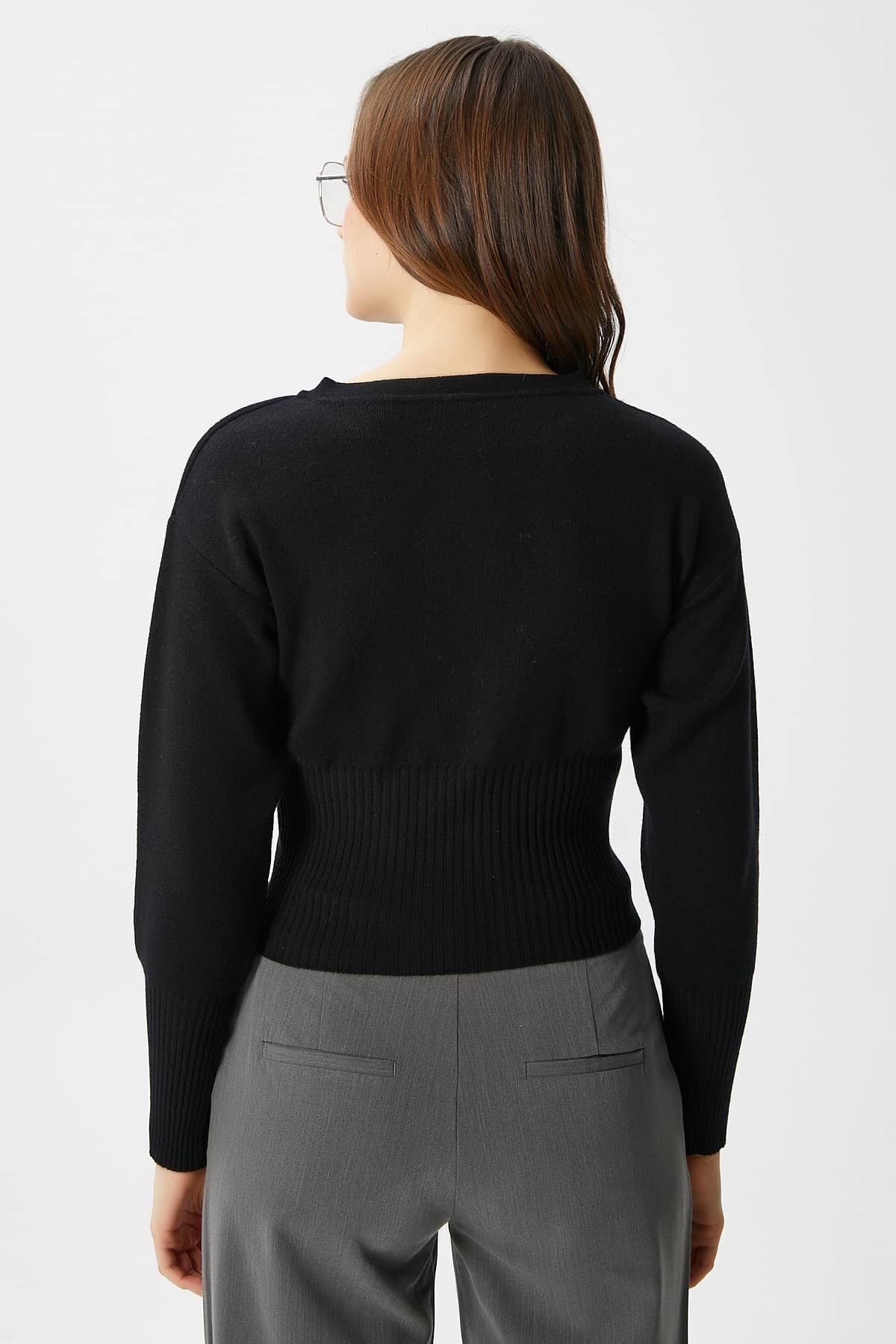 Kadın Aria Premium Viscose Yumuşak Siyah Triko Hırka