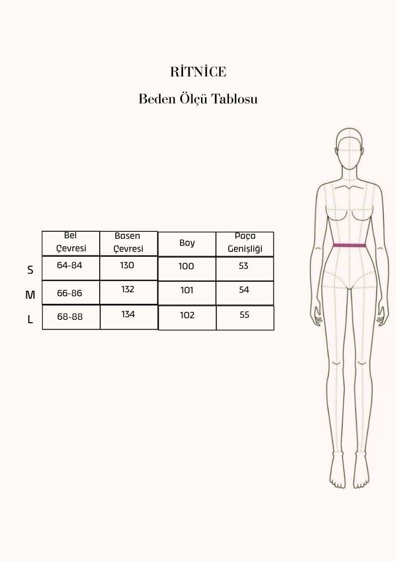 Kadın Aviva Dokuma Modal Kemerli Bel Lastikli Ultra Geniş Paça Siyah Pantolon