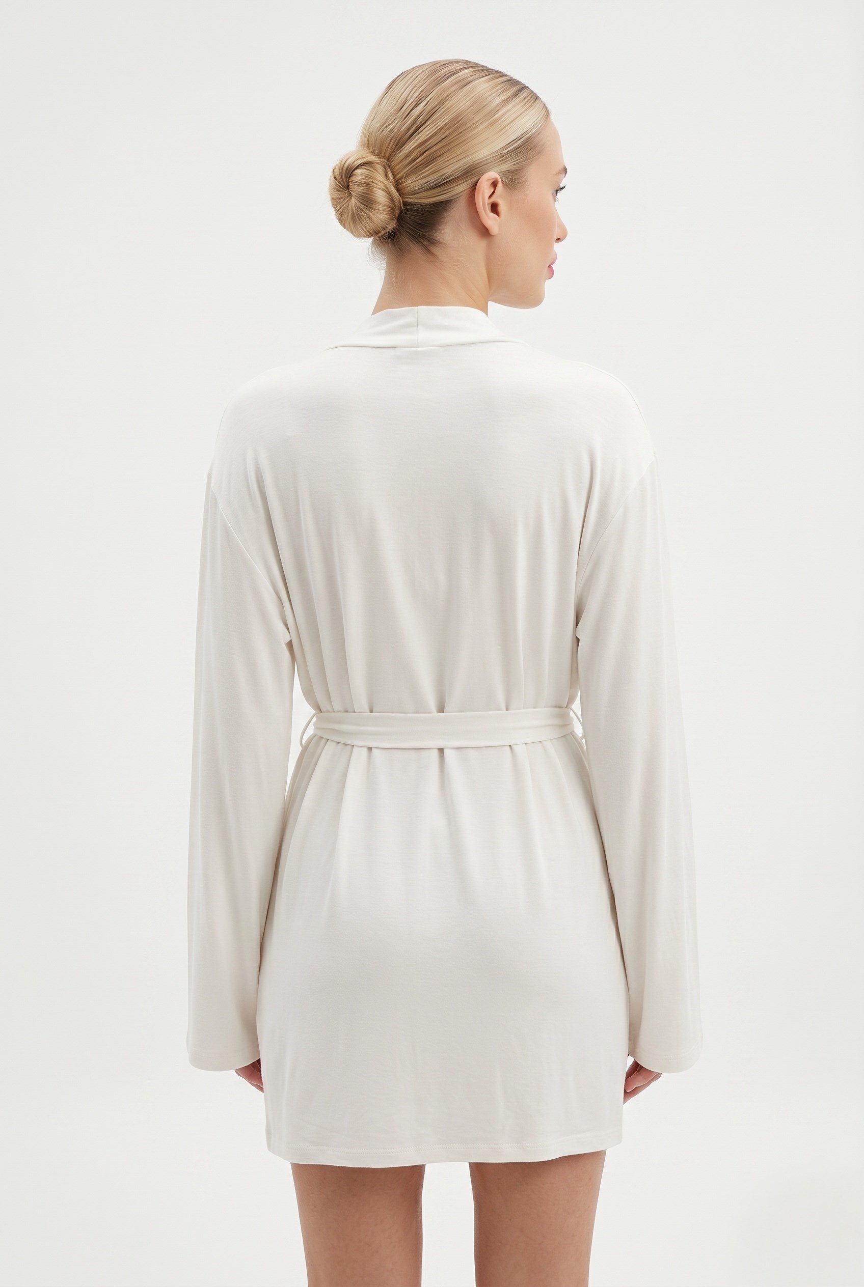 Kadın Briana Ultra Soft Ekru Kimono