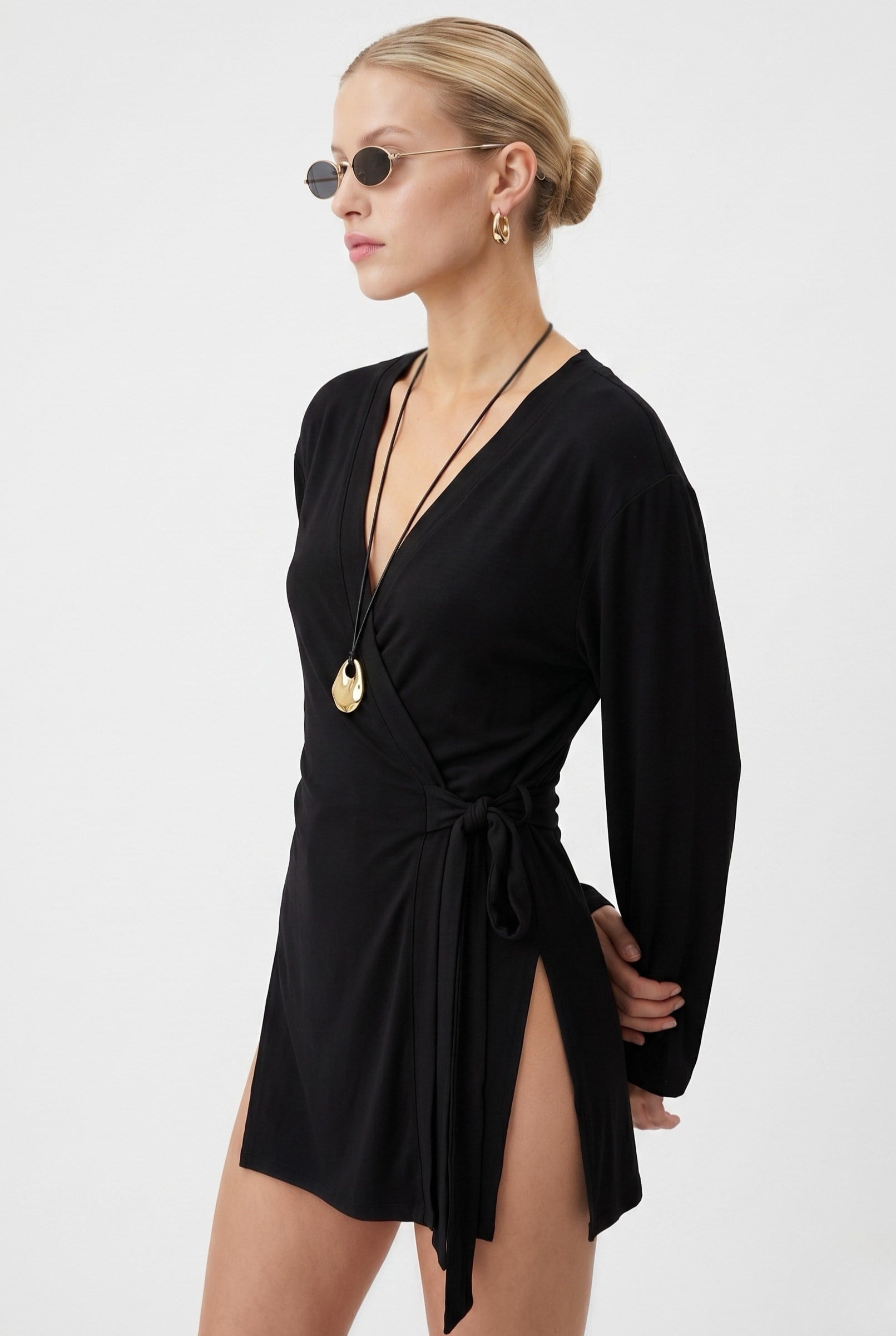 Kadın Briana Ultra Soft Siyah Kimono