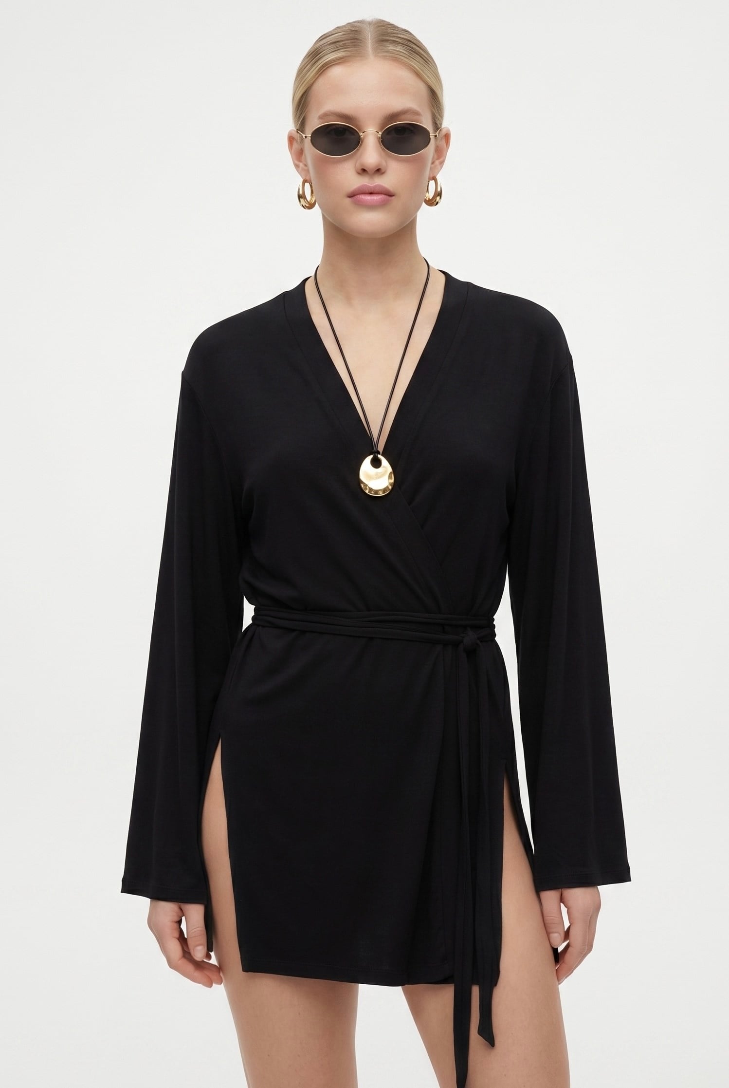Kadın Briana Ultra Soft Siyah Kimono