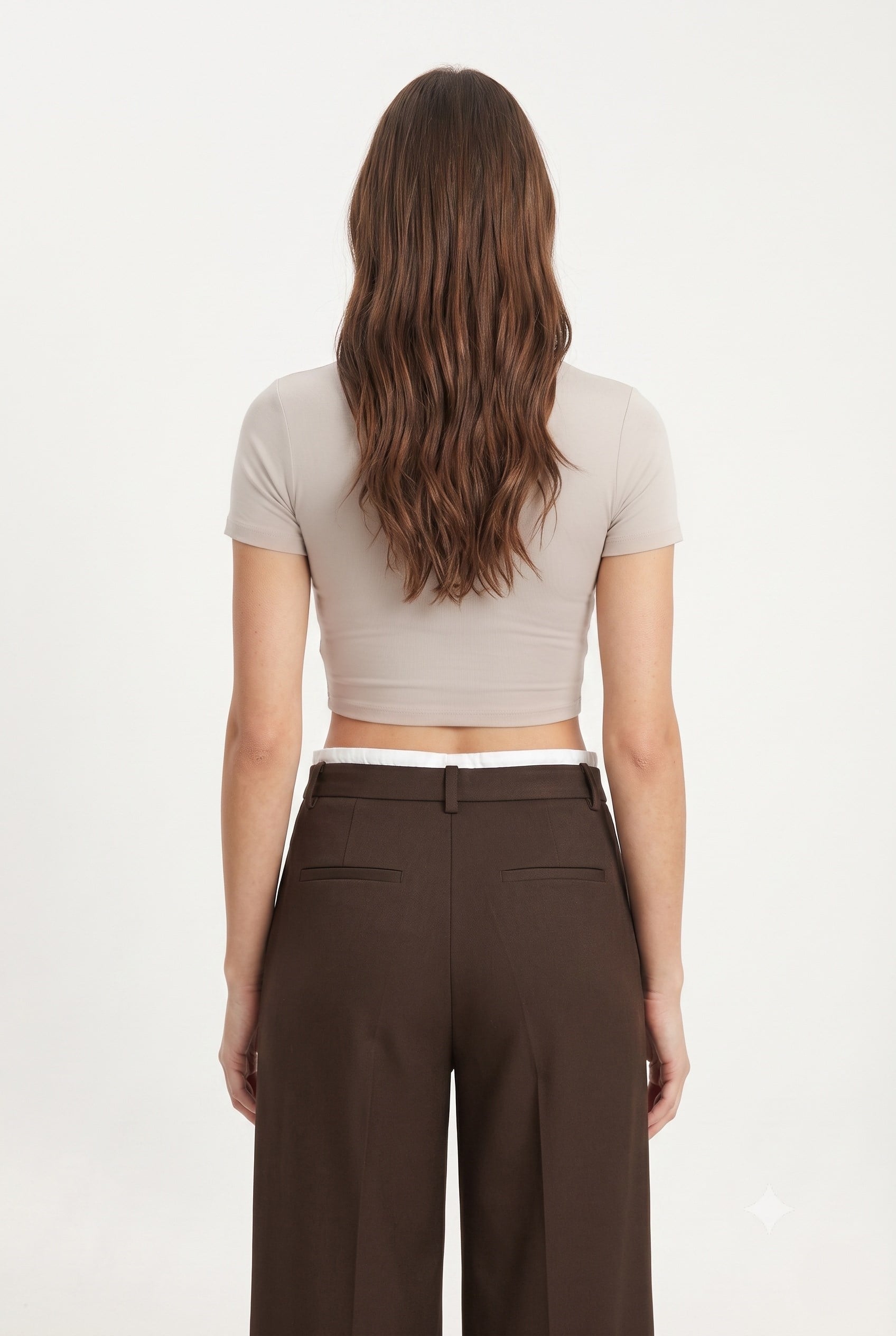 Kadın Deal Lux Touch Yumuşak Doku Crop Bej Bluz