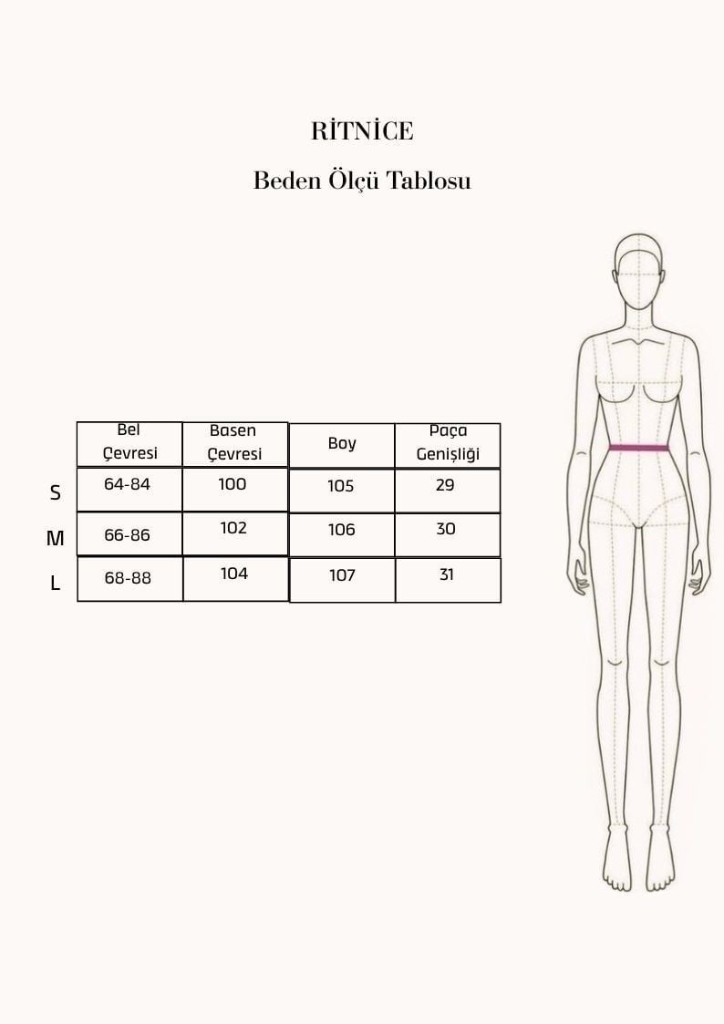 Kadın Destini Fular Detaylı Bel Lastikli Dokuma Siyah Pantolon