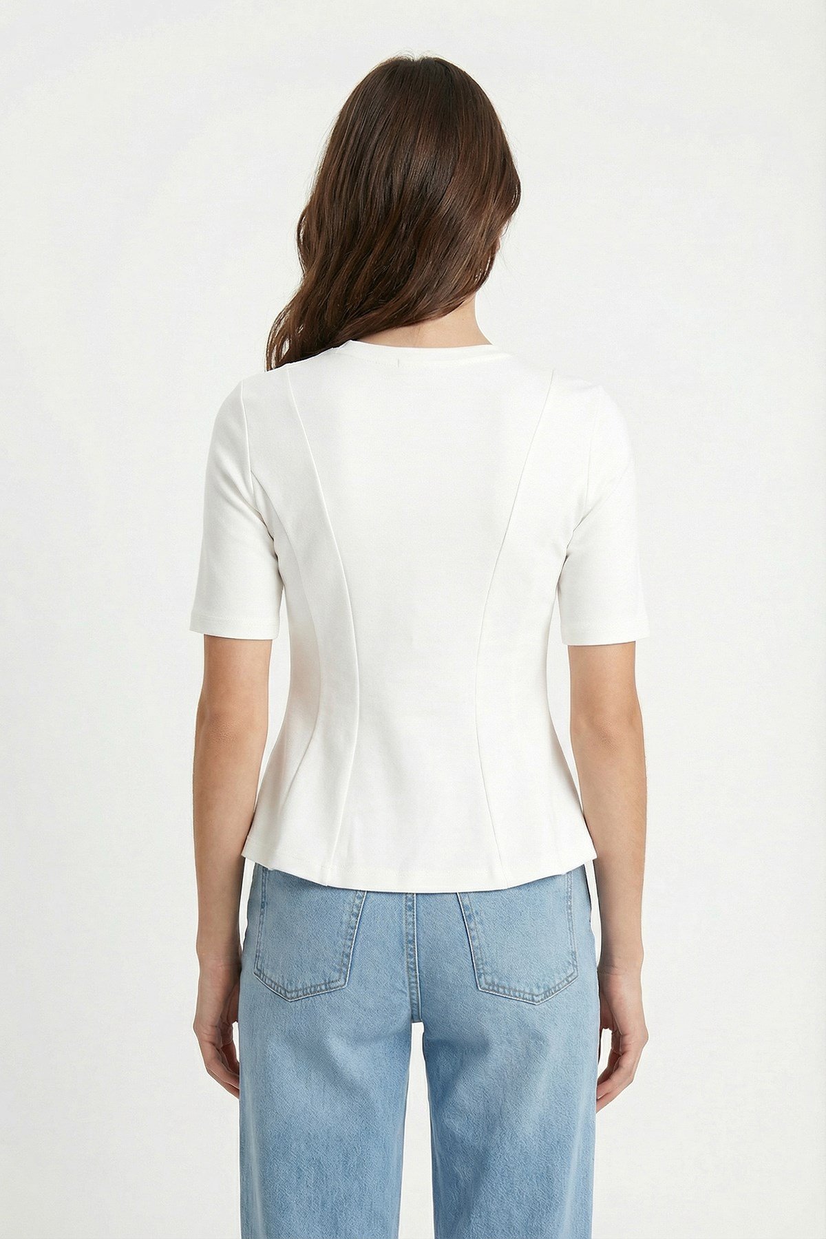 Kadın Ella Beyaz Peplum Bluz 