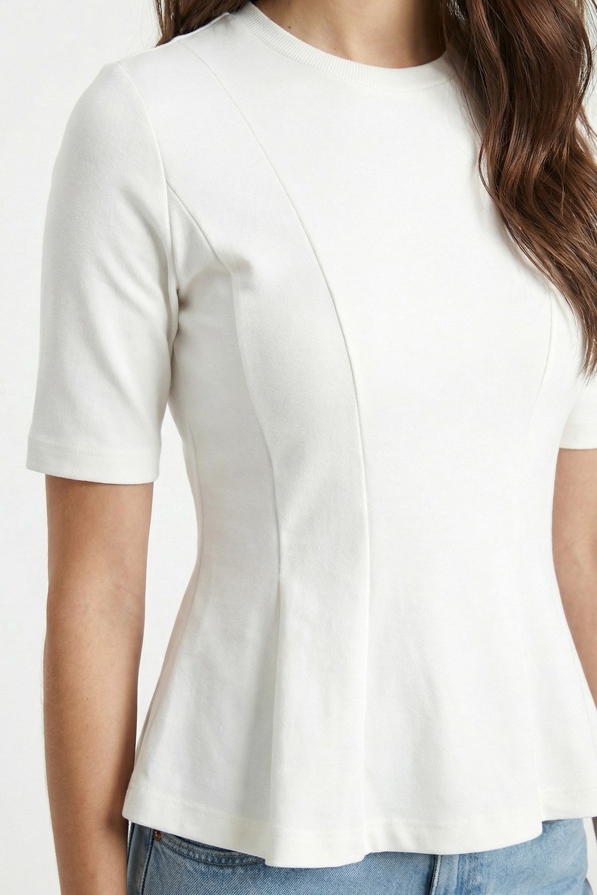 Kadın Ella Beyaz Peplum Bluz 