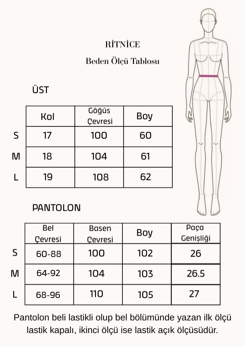 Kadın Elya Modal Touch V Yaka Bel Lastikli Cepli Lacivert Alt Üst Takım