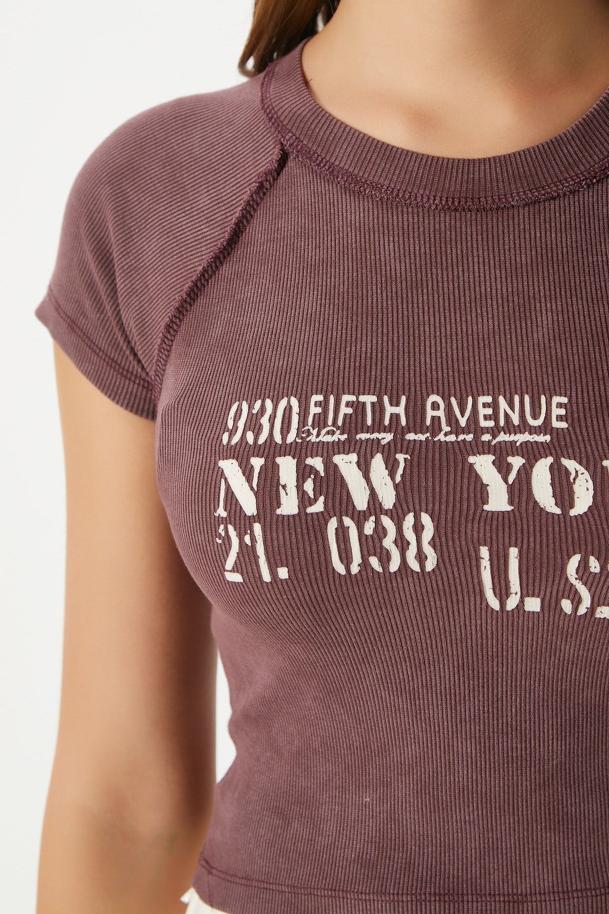 Kadın Fifth Yıkamalı Gülkurusu Crop Top