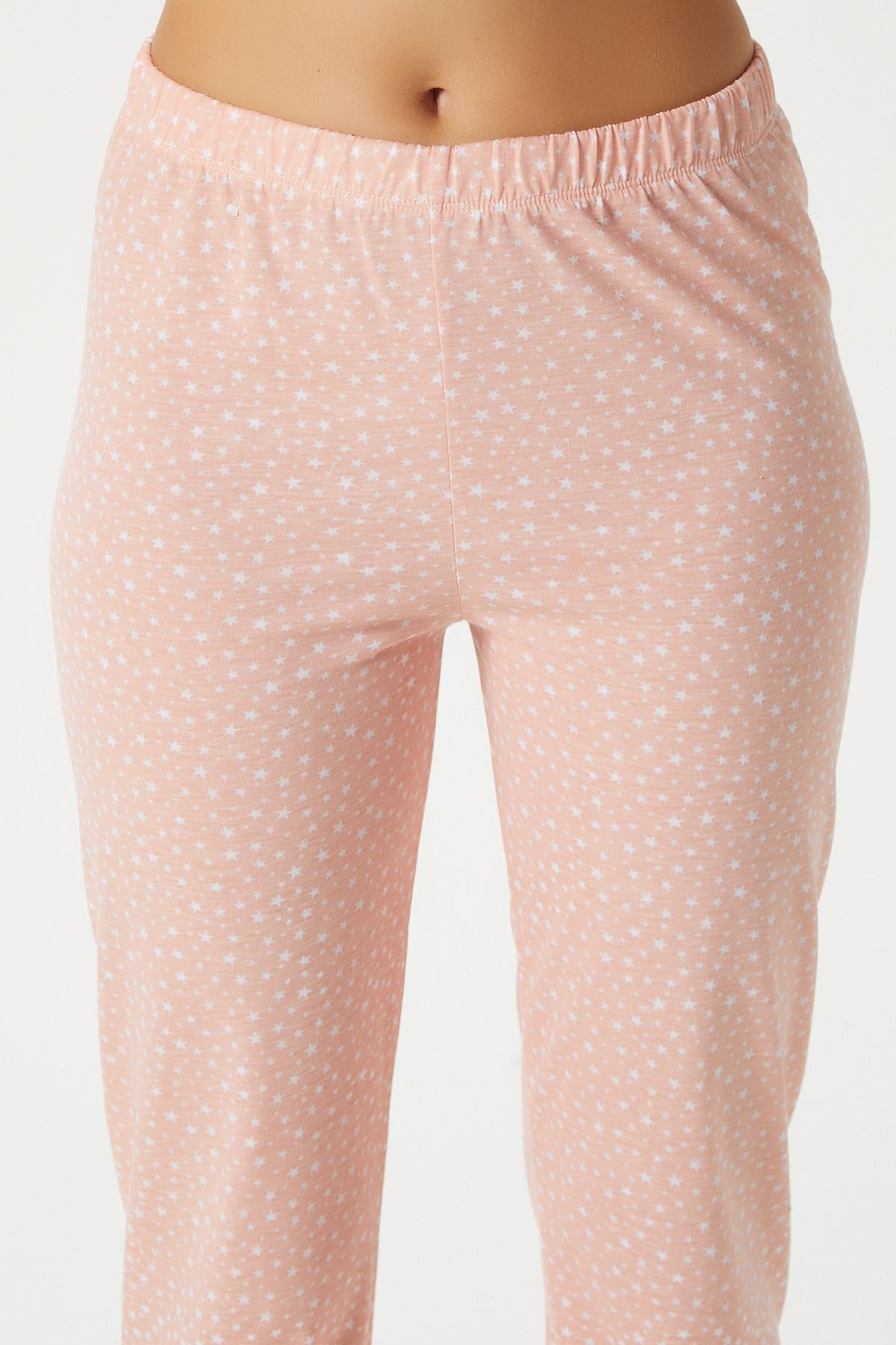 Kadın Magic Viskon Bisiklet Yaka Kısa Kol Somon Alt Üst Pijama Takımı