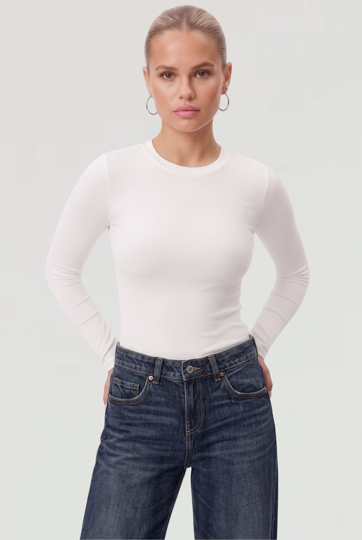 Kadın Main Lux Touch Yumuşak Doku Ekru Bluz