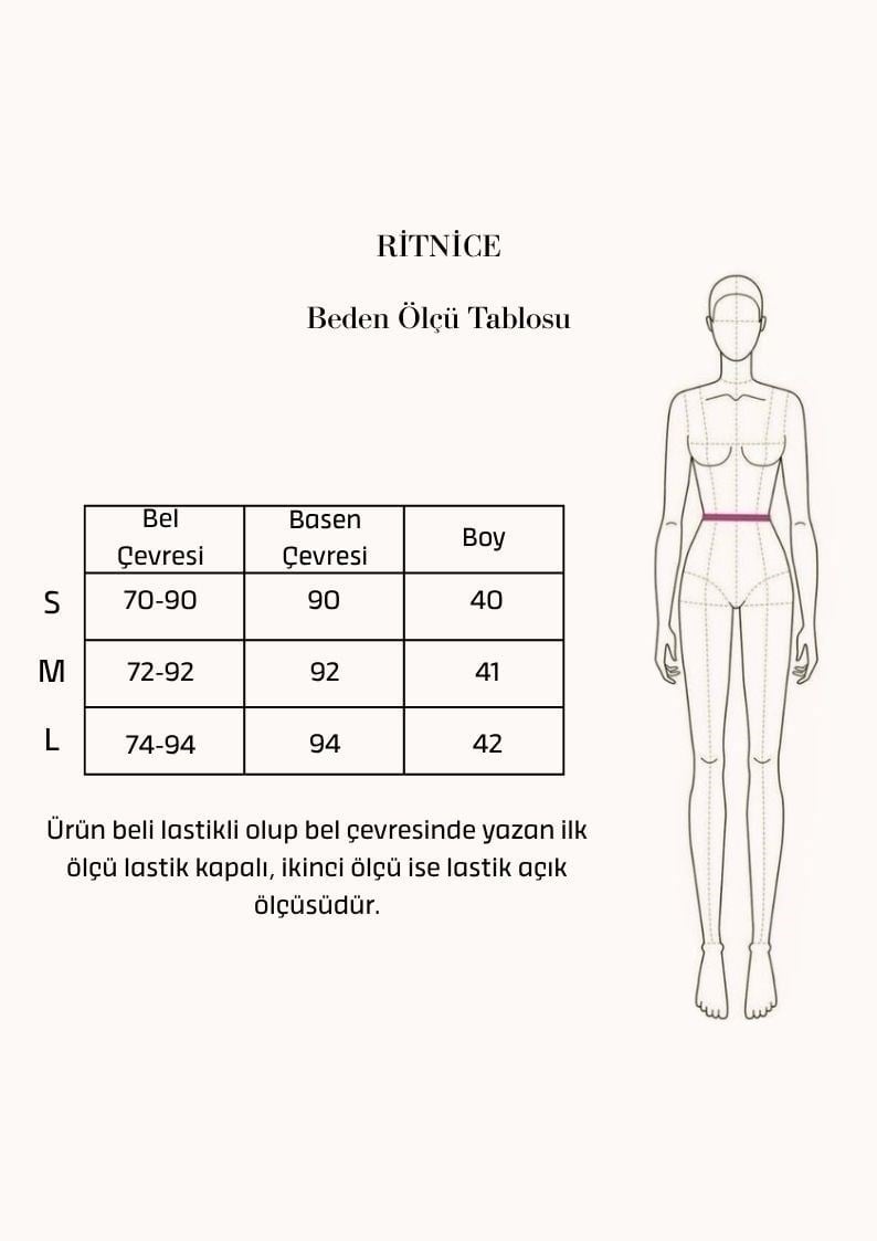 Kadın New Willa %100 Pamuk Şortlu Astarlı Bel Lastikli Puantiyeli Ekru Örme Mini Etek