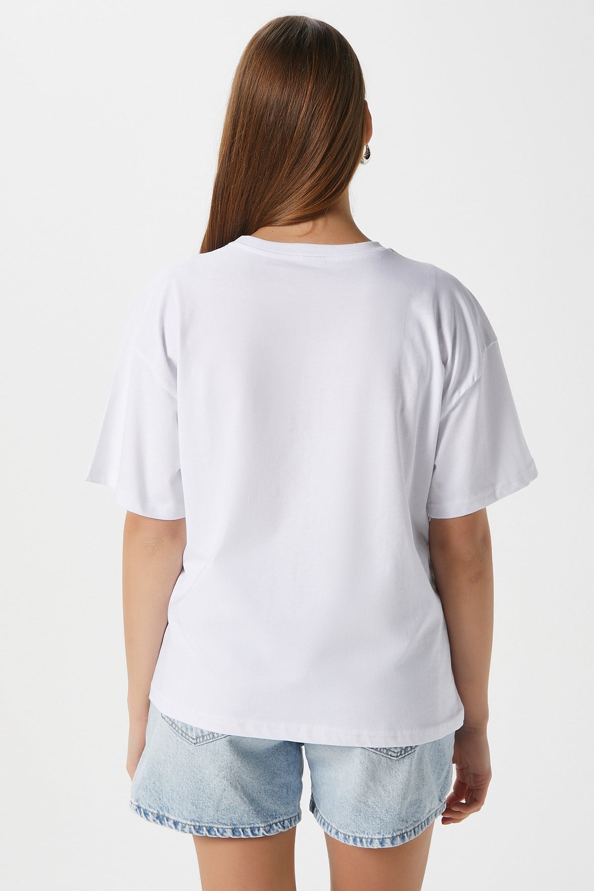 Kadın Redcherry Taşlı Kiraz Desen T-Shirt