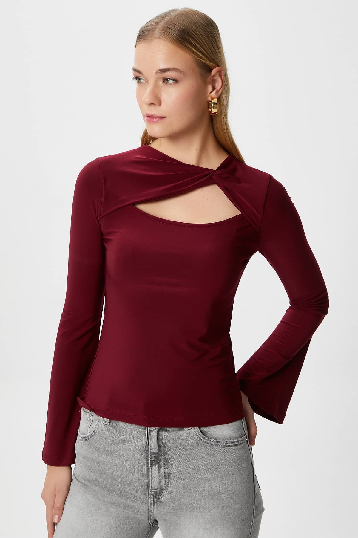 Kadın Roof Bordo Sandy Bluz
