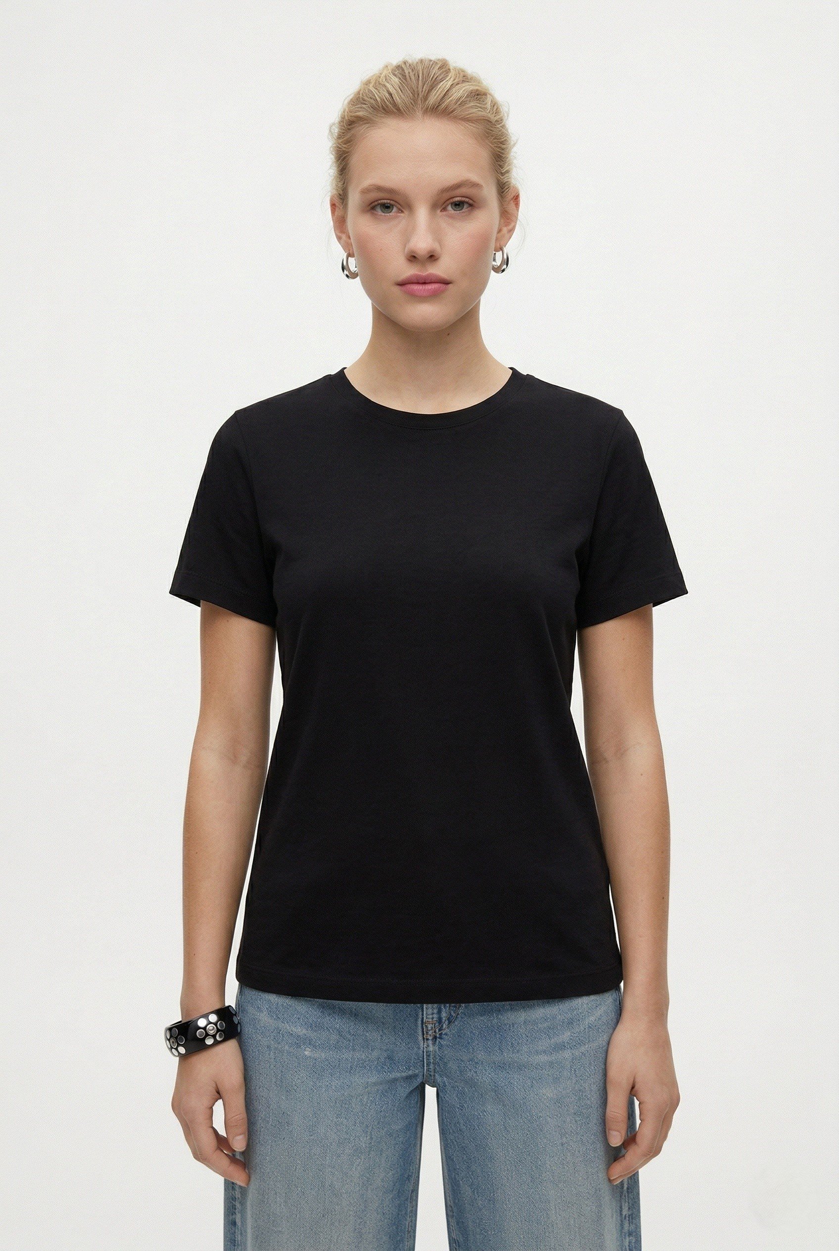 Kadın Vicky Basic Siyah ve Beyaz 2'li T-Shirt