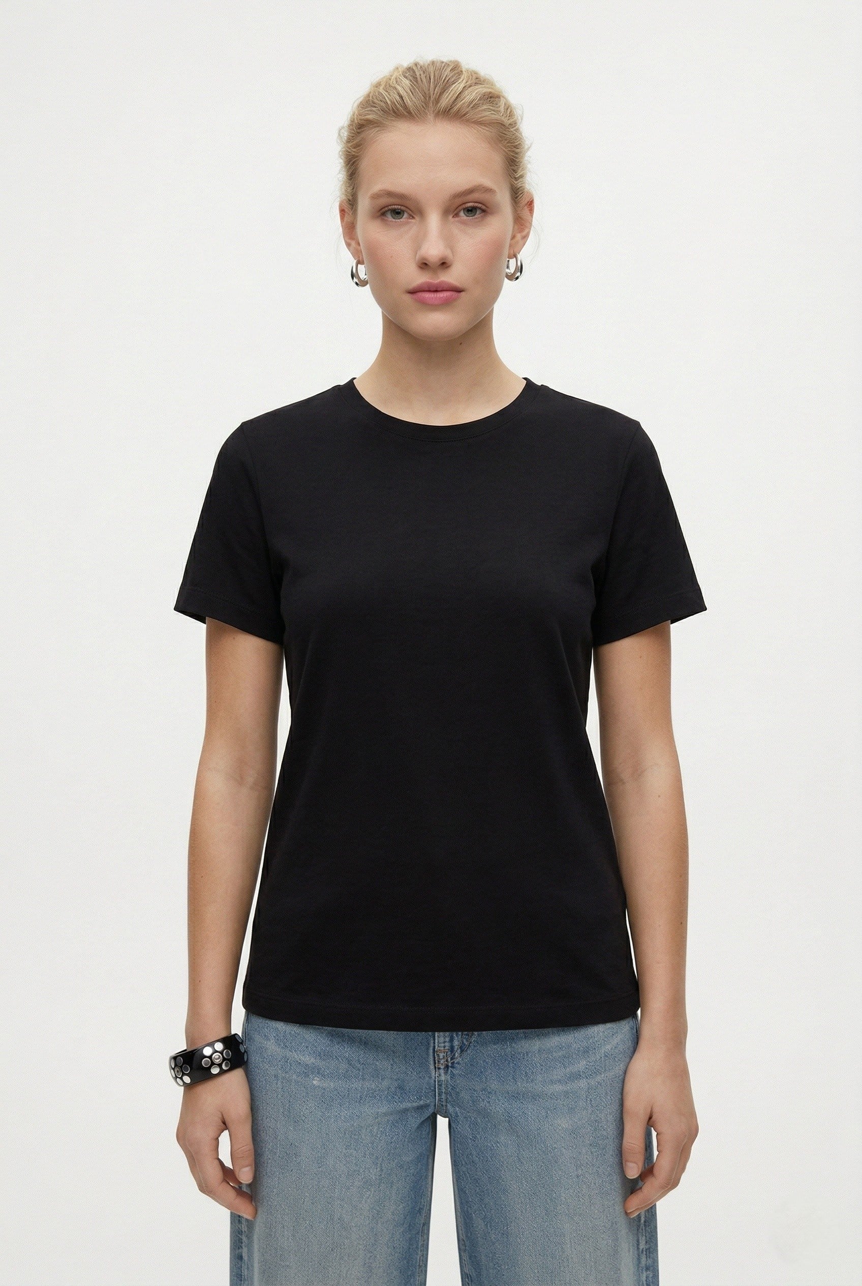 Kadın Vicky Basic Siyah ve Beyaz 2'li T-Shirt
