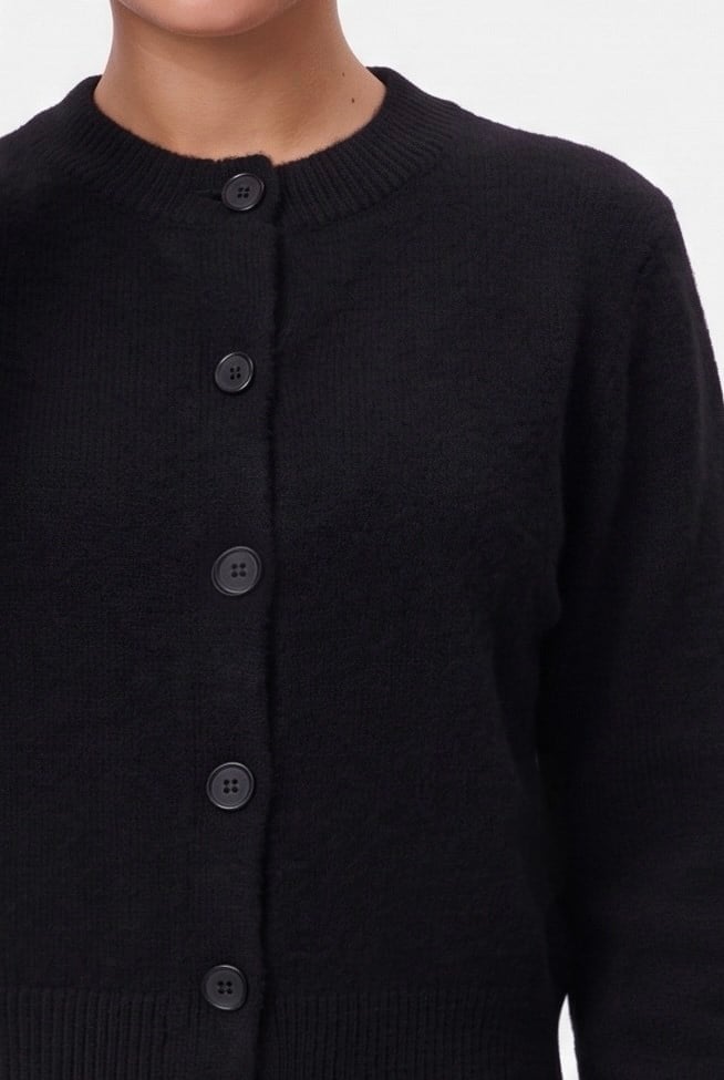 Kadın Warm Soft Dokulu Basic Siyah Triko Hırka