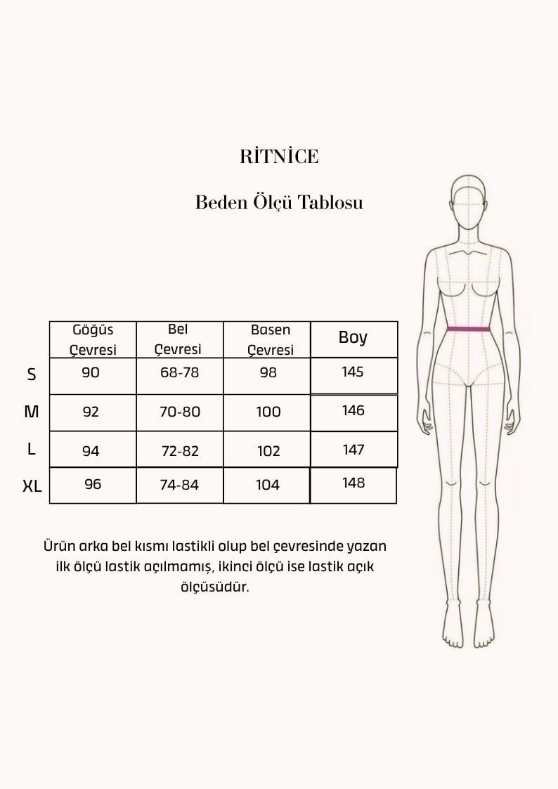 Kadın Week Sırt Lastikli Kahverengi Puantiyeli Askılı Uzun Elbise